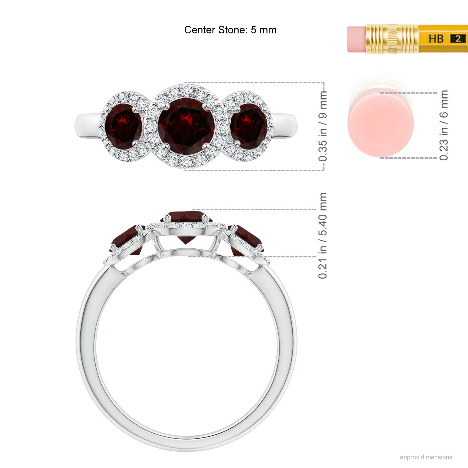 A - Garnet / 1.58 CT / 14 KT White Gold