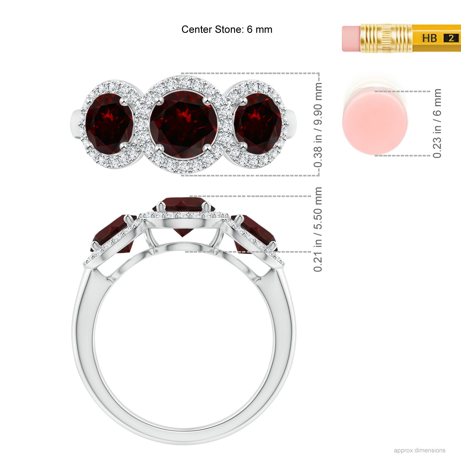 A - Garnet / 2.58 CT / 14 KT White Gold