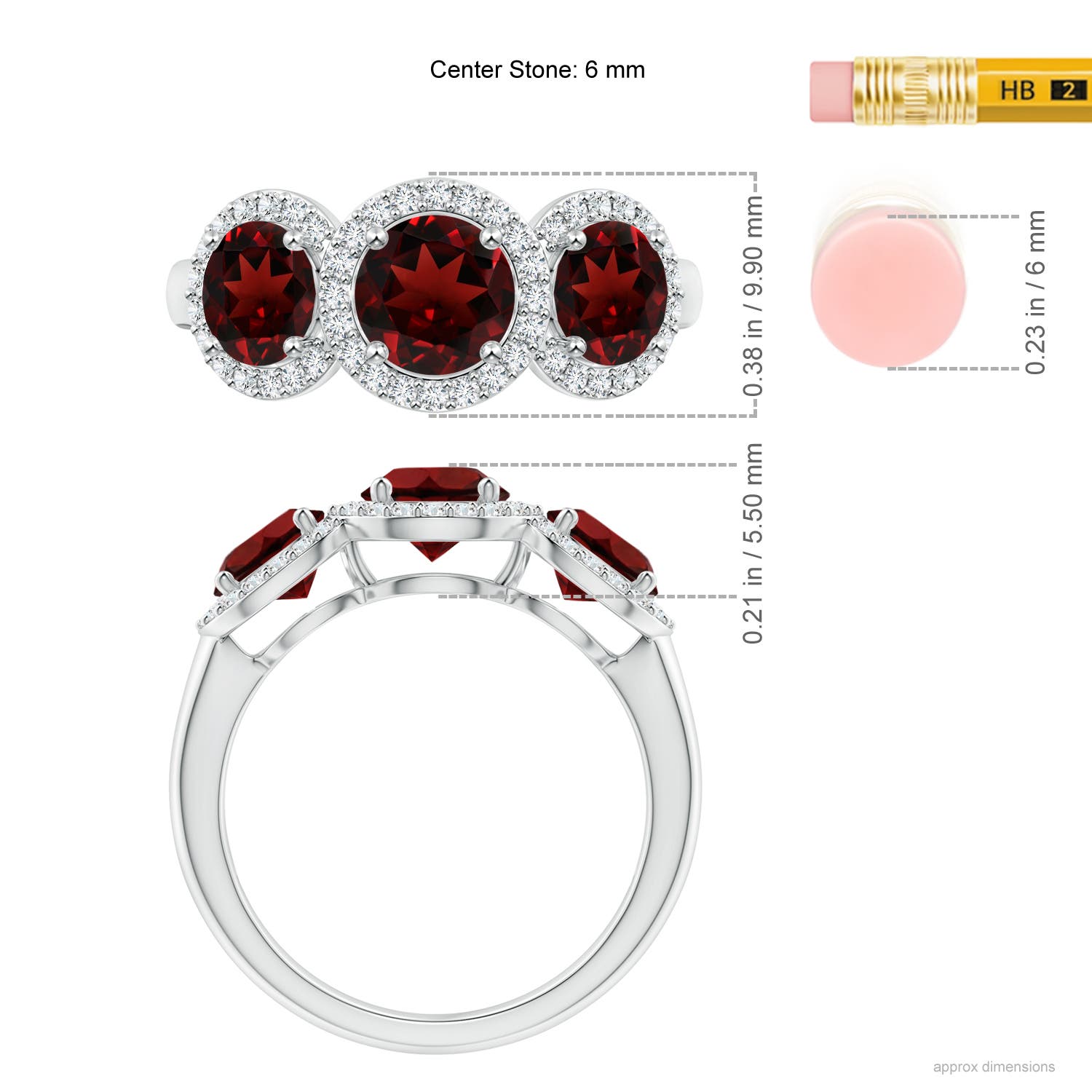 AAA - Garnet / 2.58 CT / 14 KT White Gold