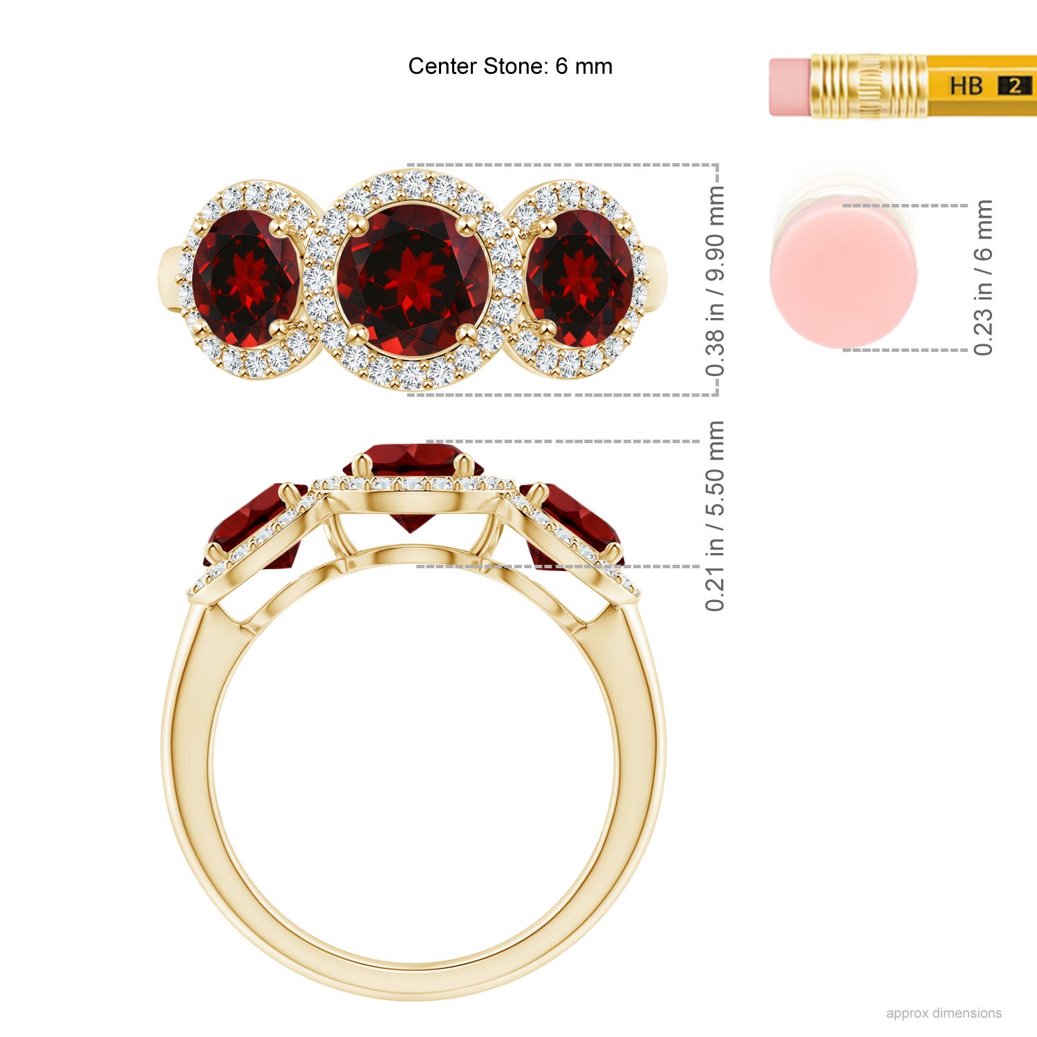 AAAA - Garnet / 2.58 CT / 14 KT Yellow Gold