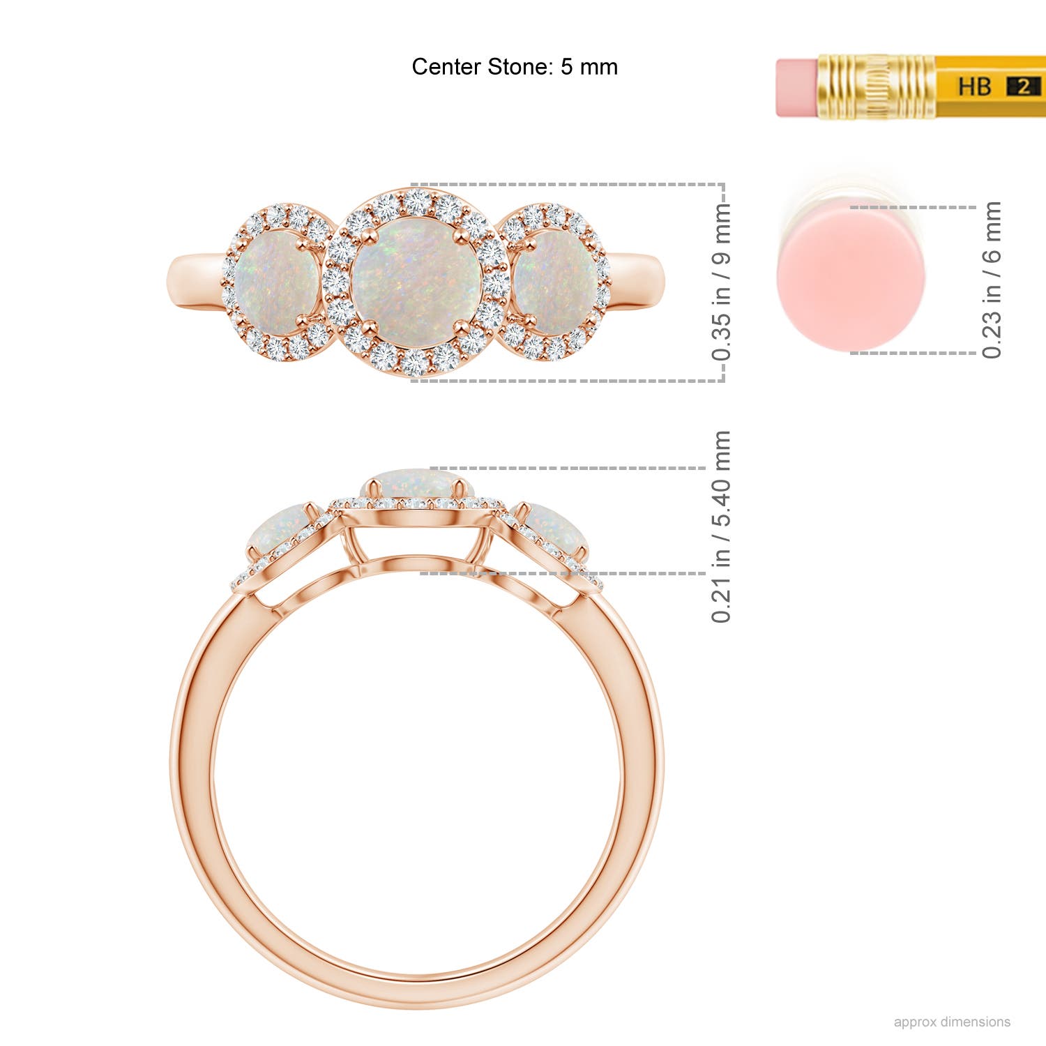 AA - Opal / 0.97 CT / 14 KT Rose Gold