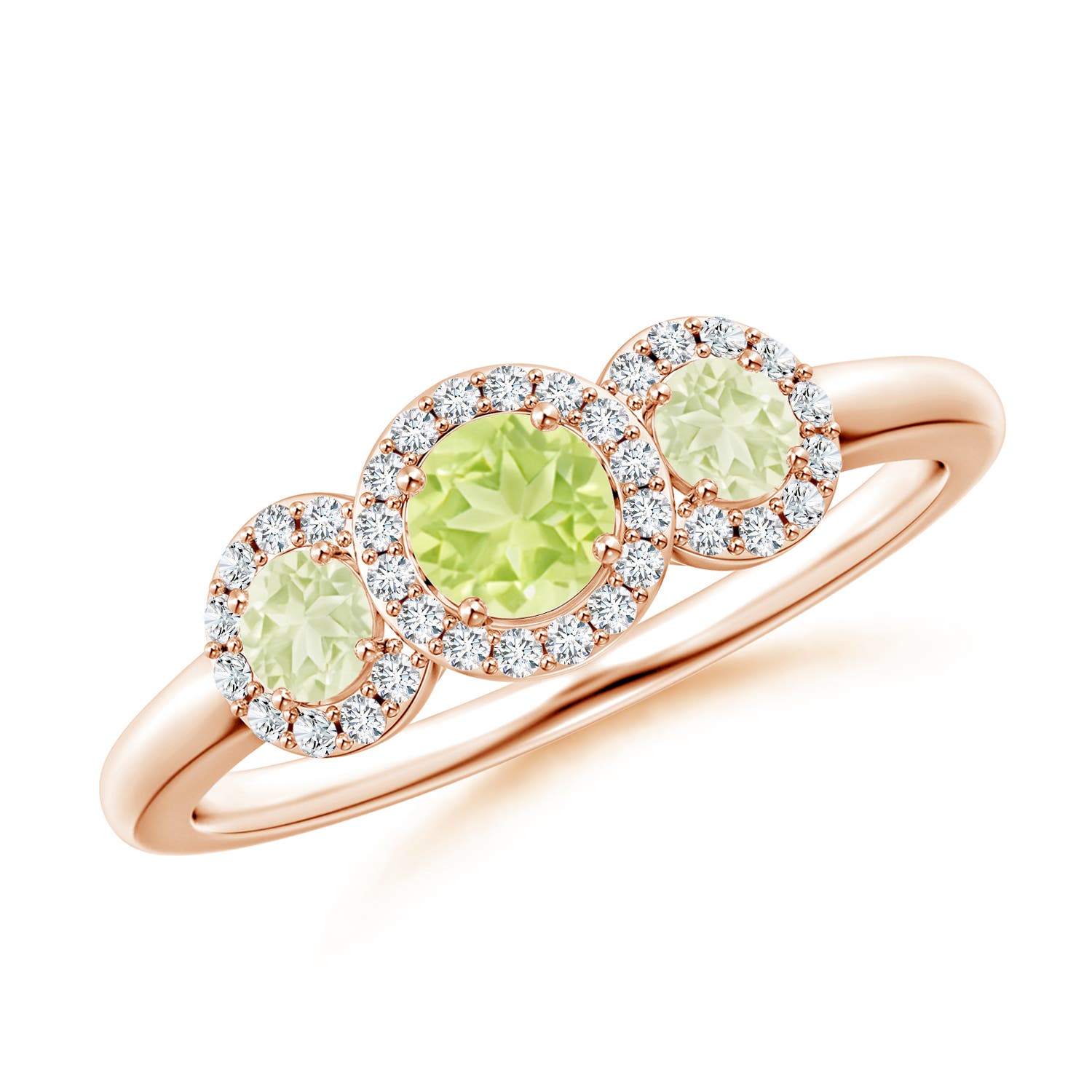 A - Peridot / 0.81 CT / 14 KT Rose Gold