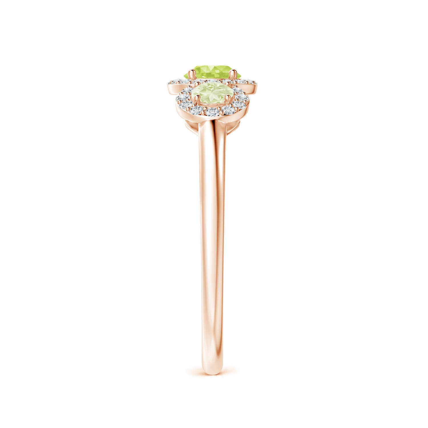 A - Peridot / 0.81 CT / 14 KT Rose Gold