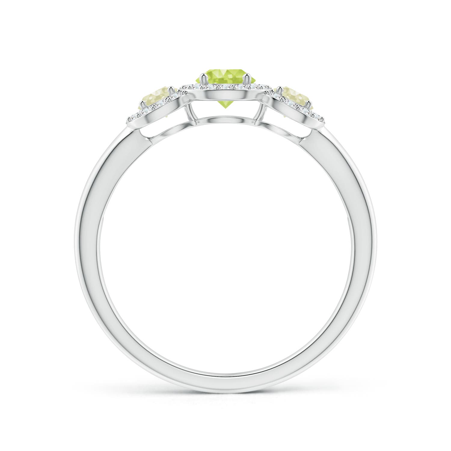 A - Peridot / 0.81 CT / 14 KT White Gold