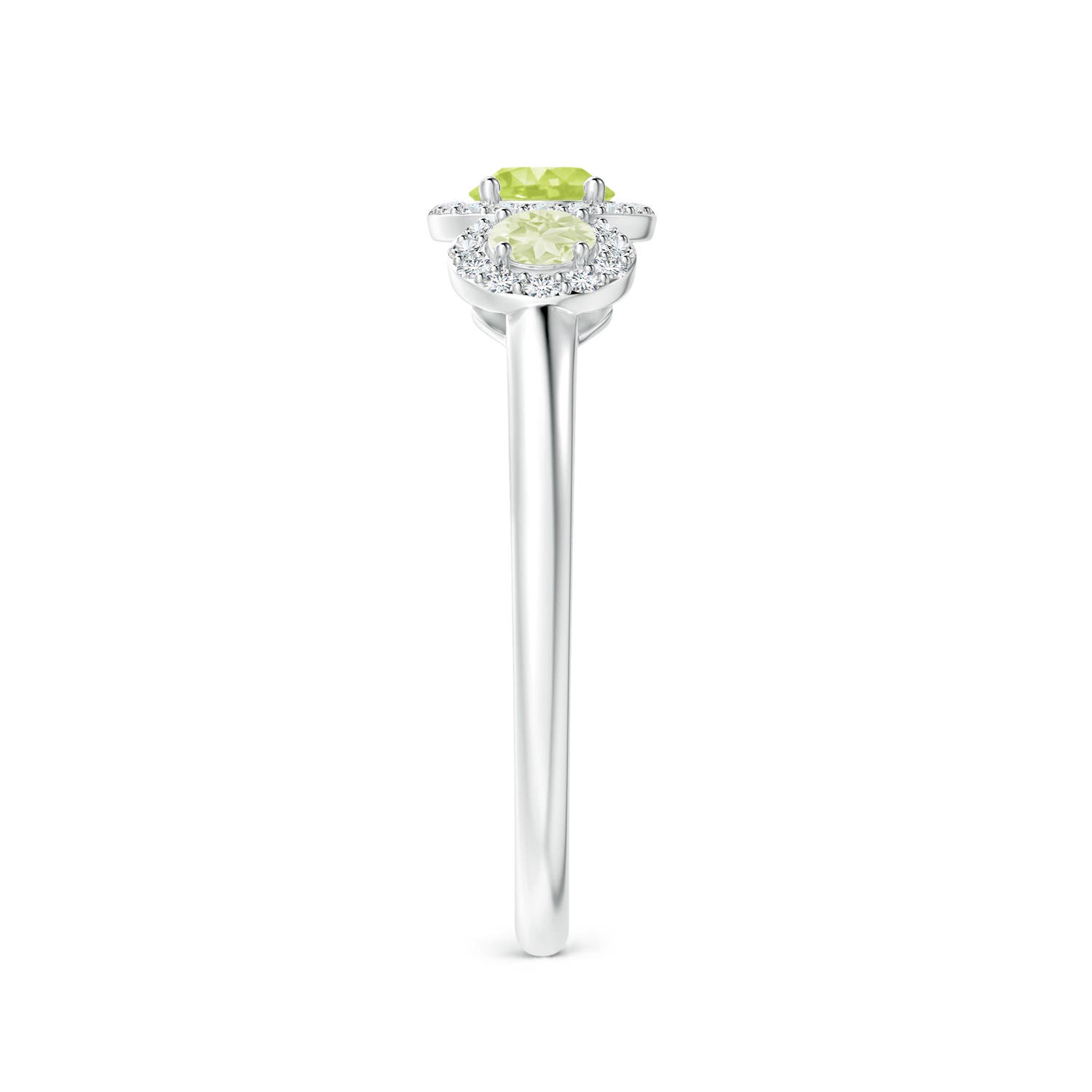 A - Peridot / 0.81 CT / 14 KT White Gold