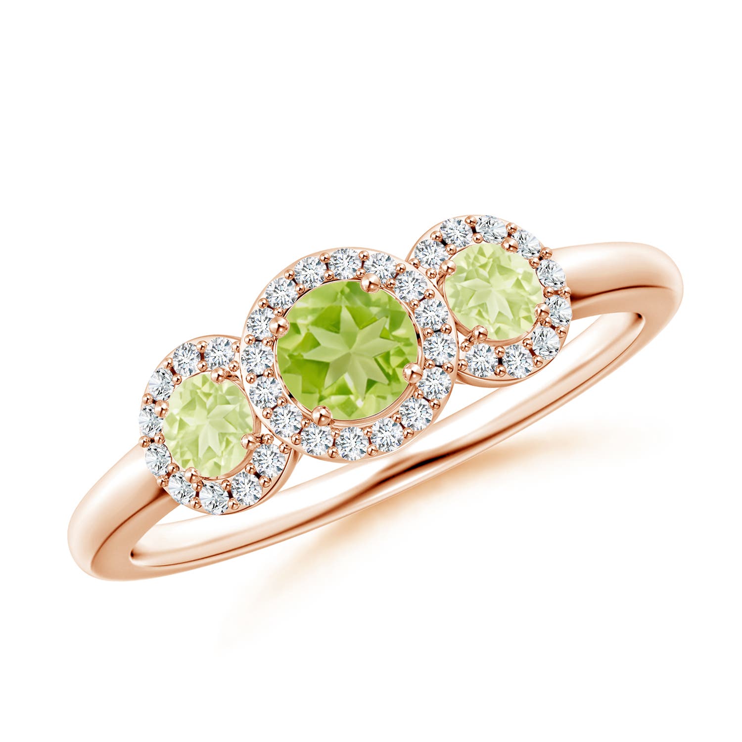 AA - Peridot / 0.81 CT / 14 KT Rose Gold