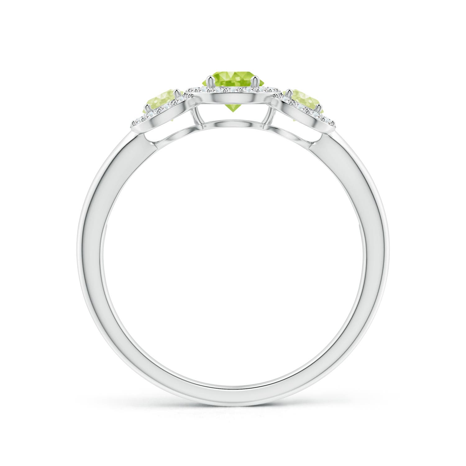 AA - Peridot / 0.81 CT / 14 KT White Gold