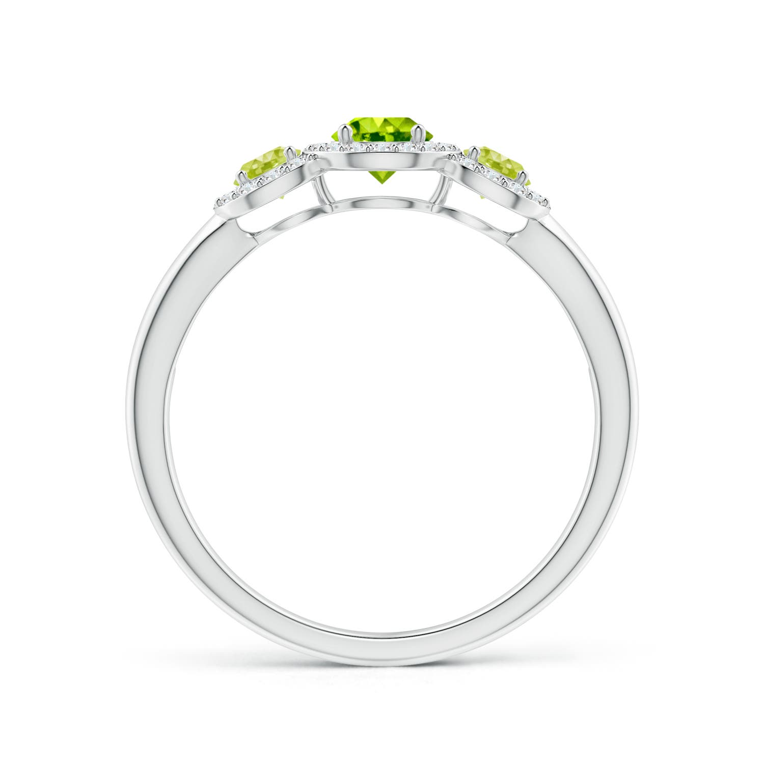 AAA - Peridot / 0.81 CT / 14 KT White Gold