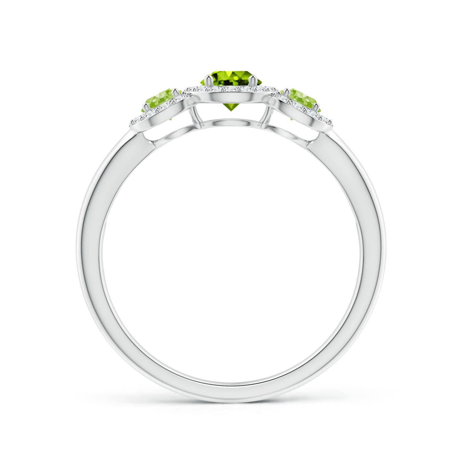 AAAA - Peridot / 0.81 CT / 14 KT White Gold