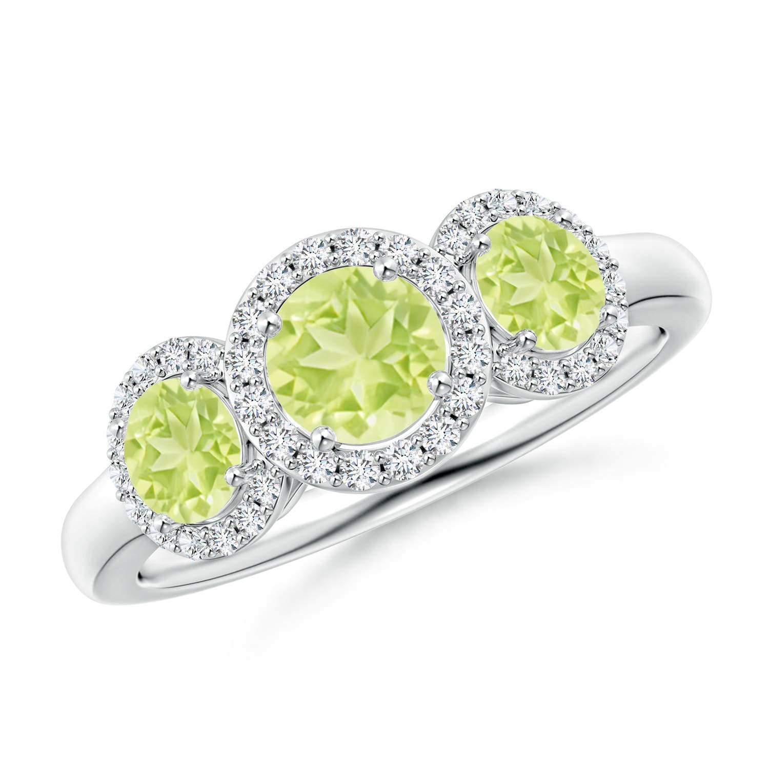 A - Peridot / 1.47 CT / 14 KT White Gold