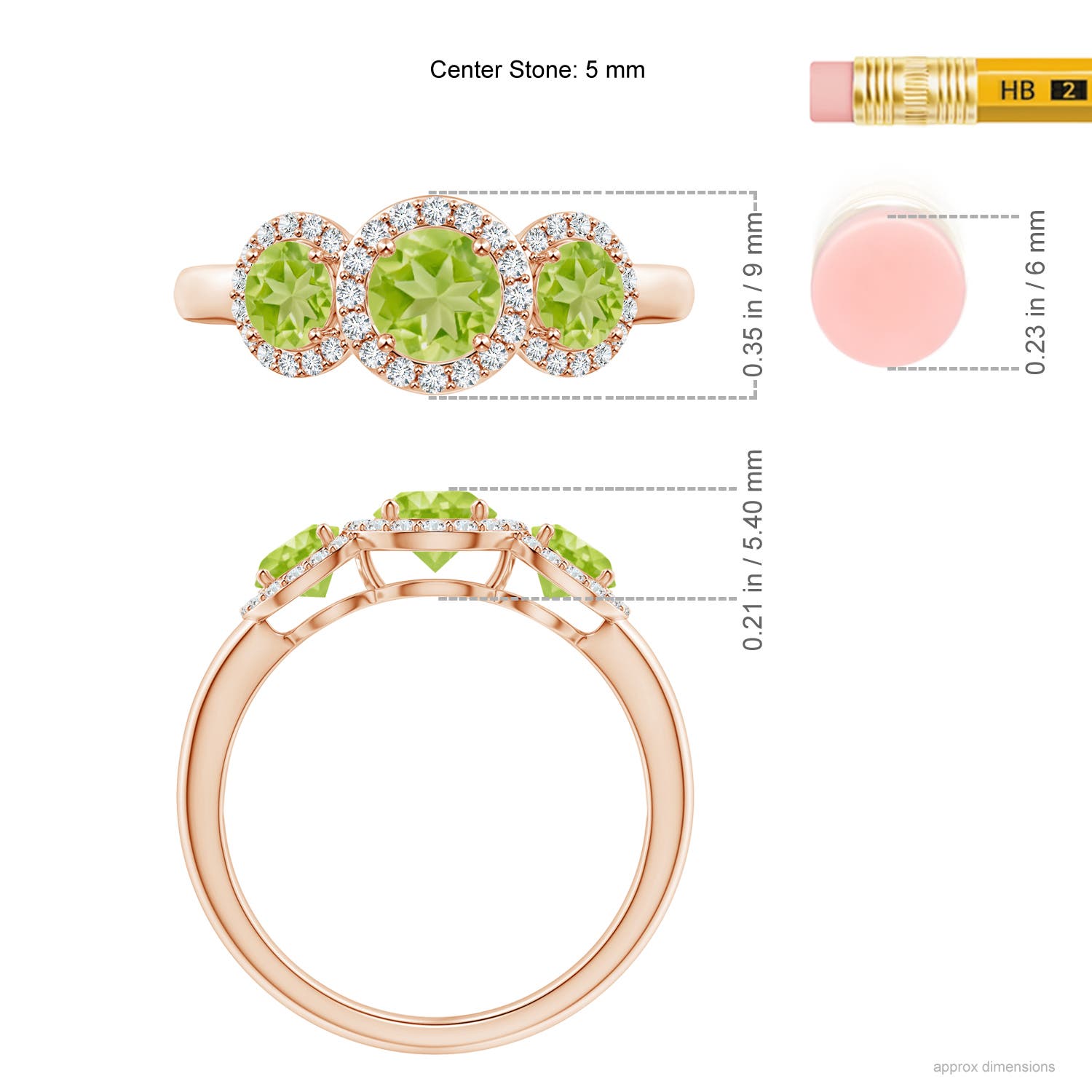 AA - Peridot / 1.47 CT / 14 KT Rose Gold