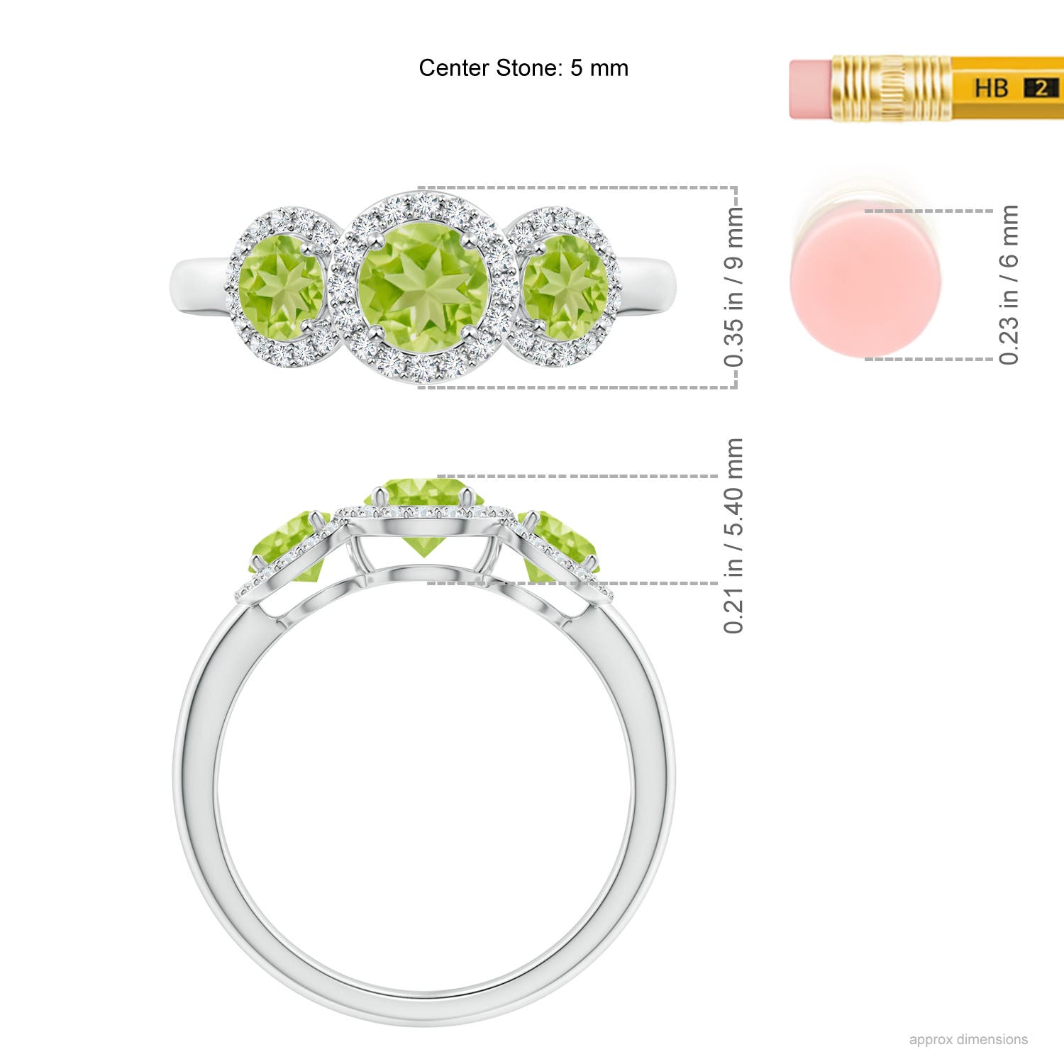 AA - Peridot / 1.47 CT / 14 KT White Gold