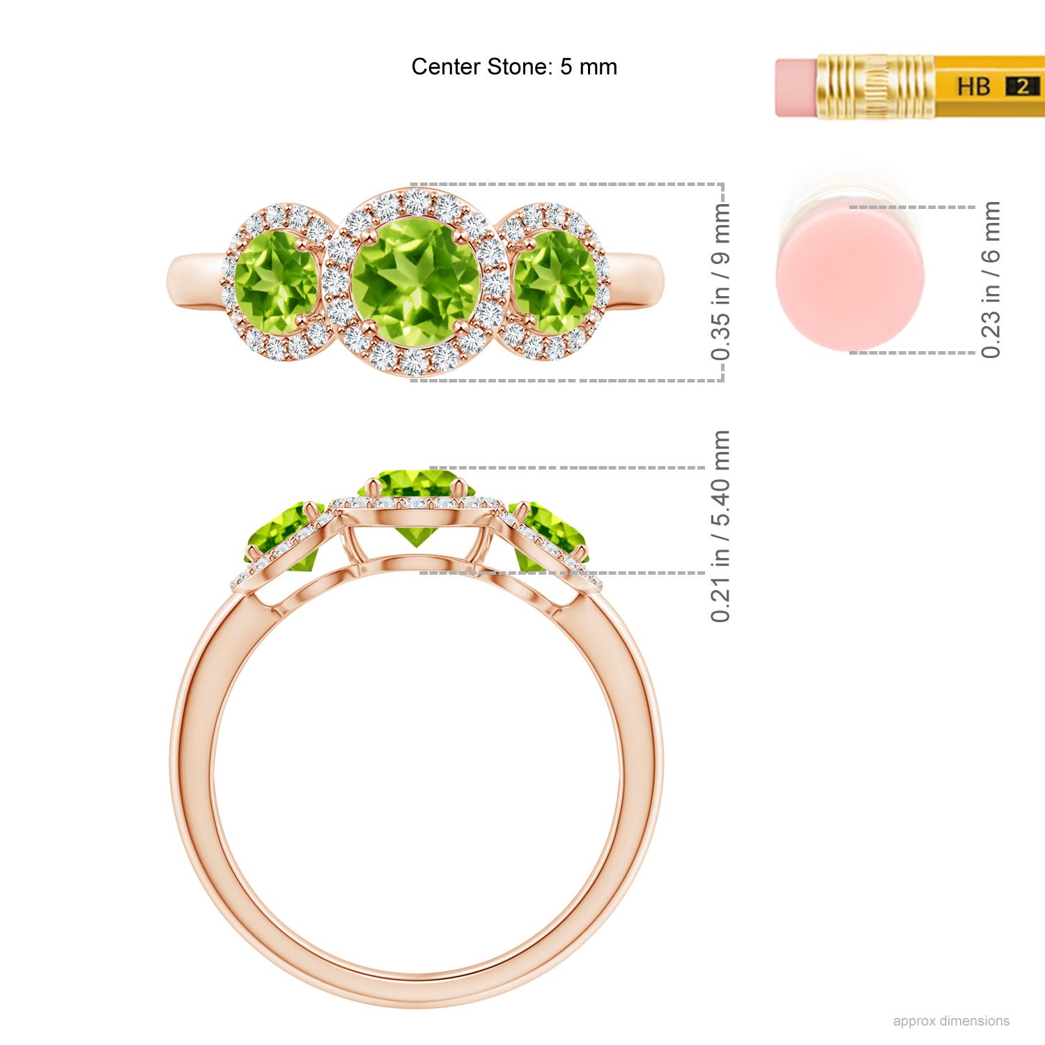 AAA - Peridot / 1.47 CT / 14 KT Rose Gold