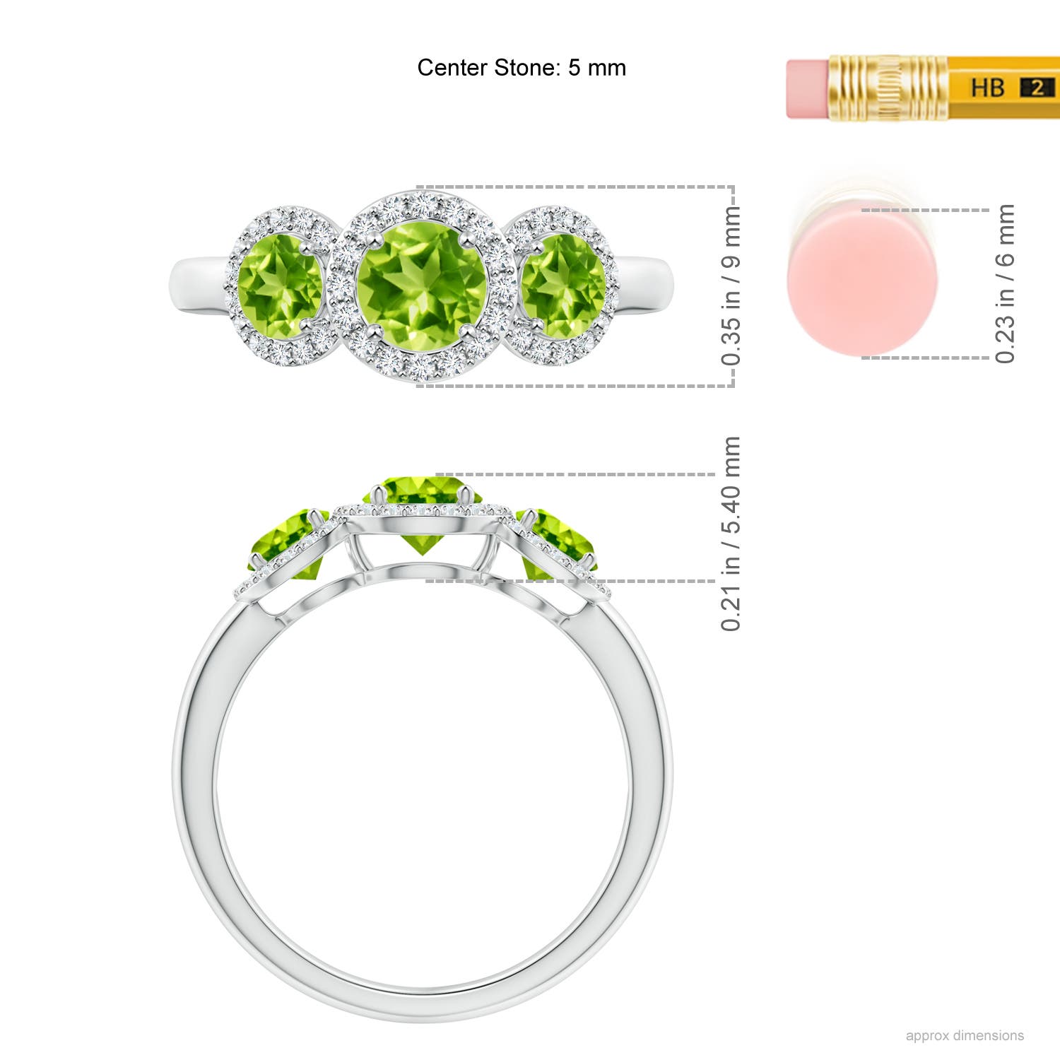 AAA - Peridot / 1.47 CT / 14 KT White Gold