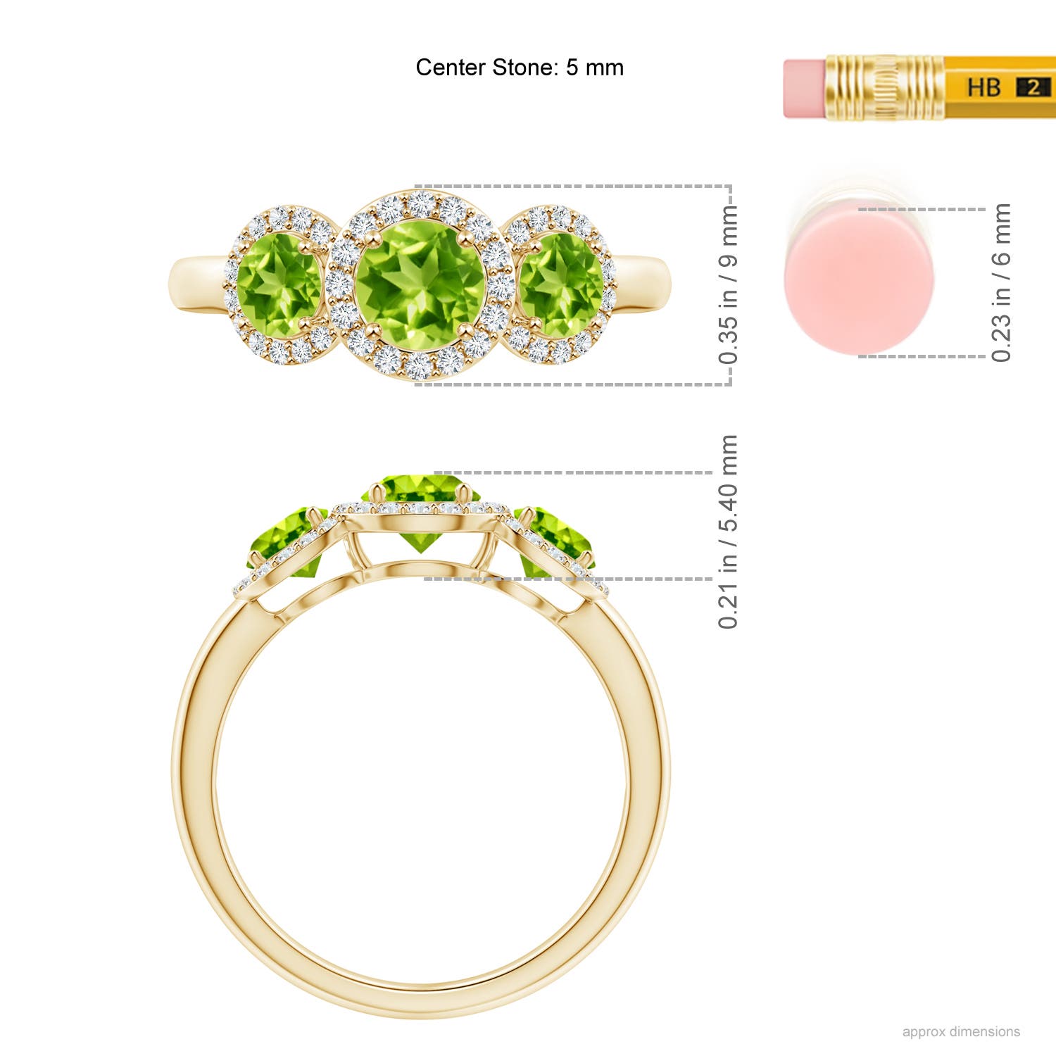 AAA - Peridot / 1.47 CT / 14 KT Yellow Gold