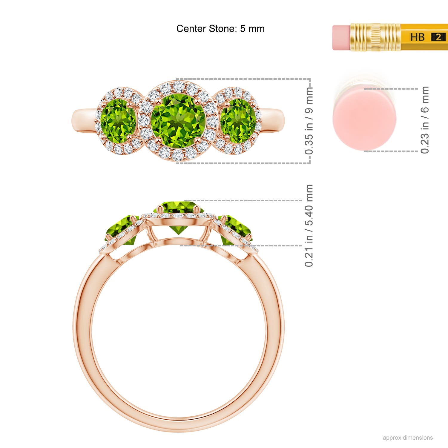 AAAA - Peridot / 1.47 CT / 14 KT Rose Gold