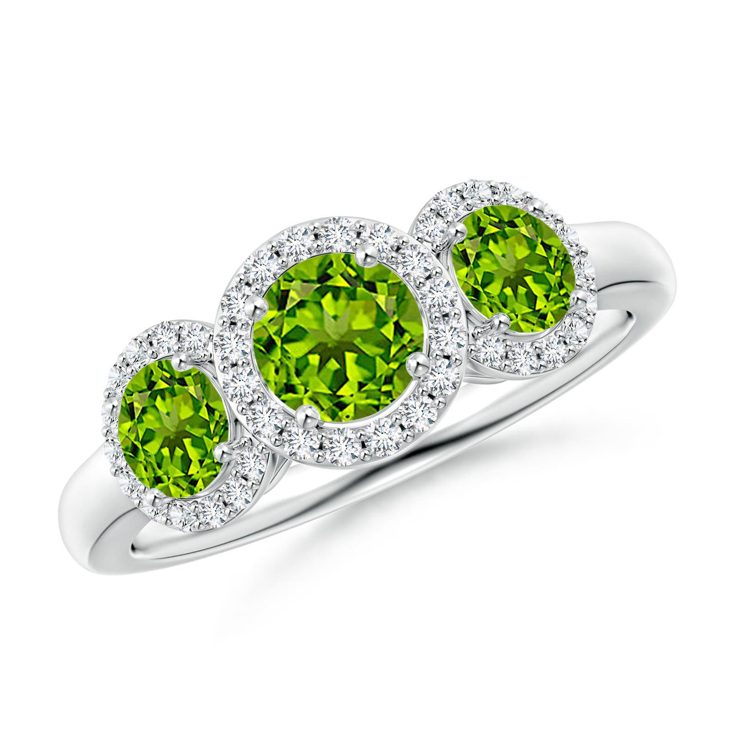 AAAA - Peridot / 1.47 CT / 14 KT White Gold