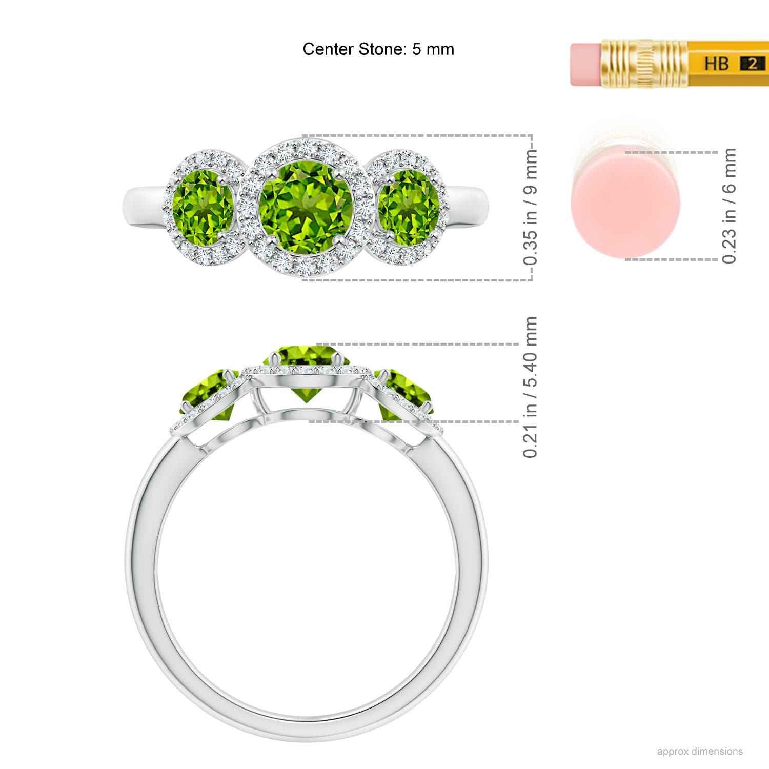 AAAA - Peridot / 1.47 CT / 14 KT White Gold