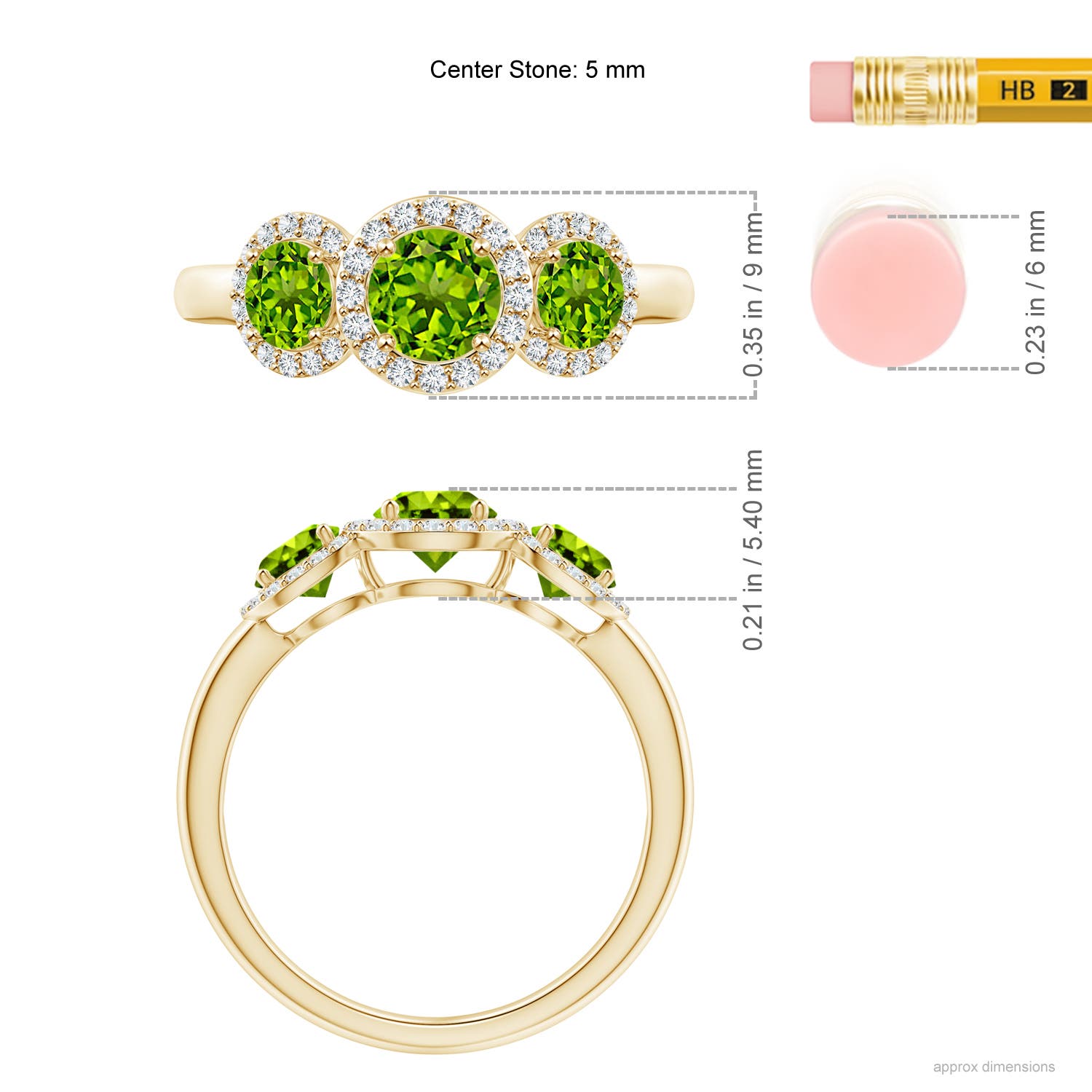 AAAA - Peridot / 1.47 CT / 14 KT Yellow Gold