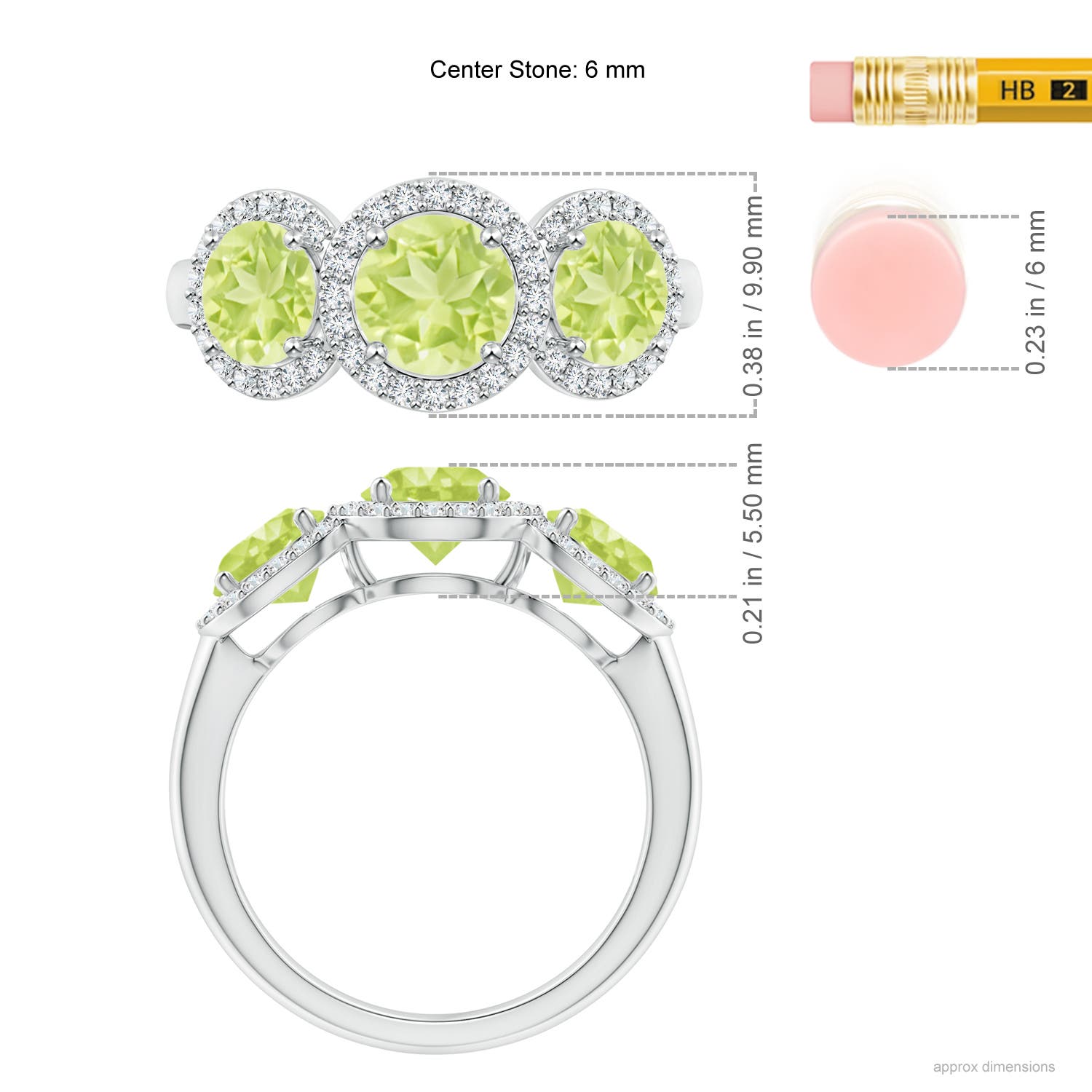 A - Peridot / 2.43 CT / 14 KT White Gold