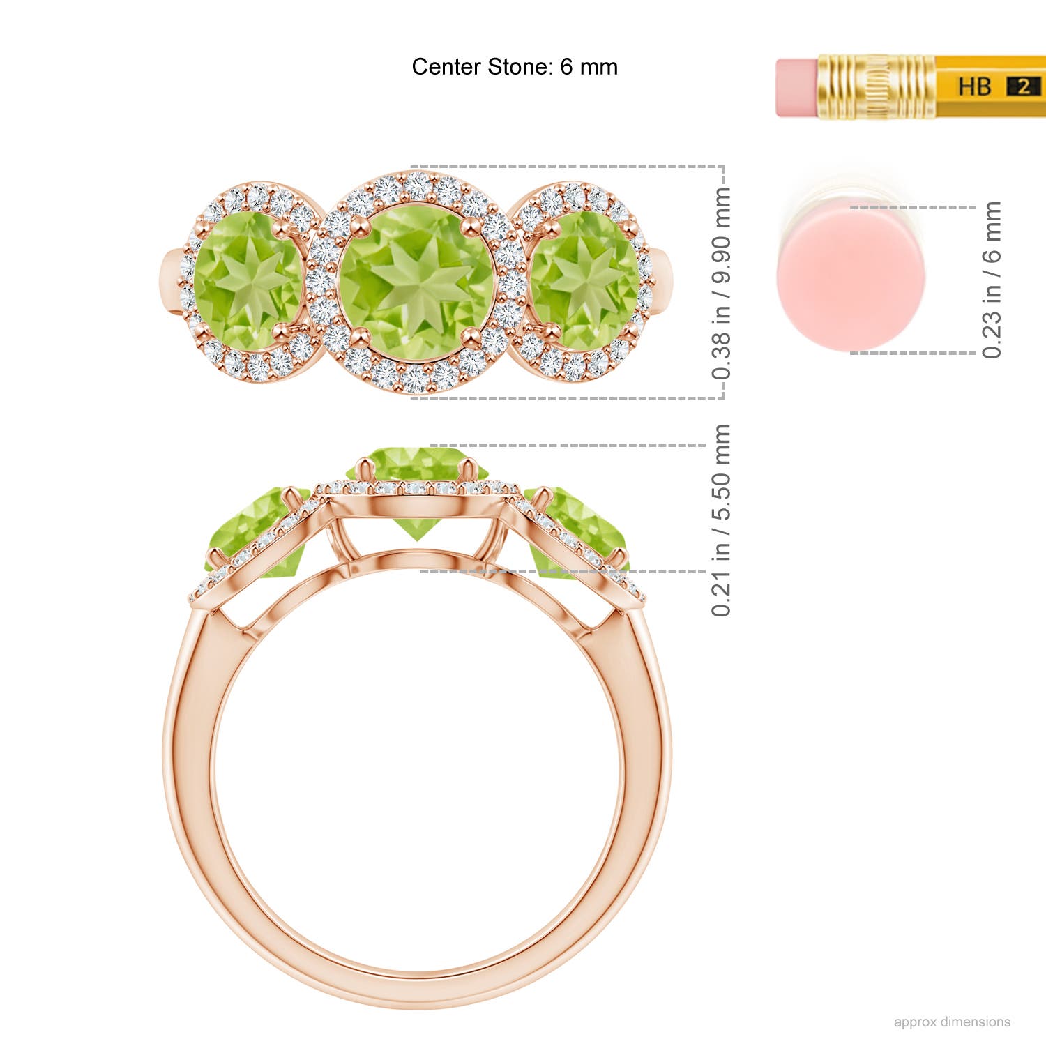 AA - Peridot / 2.43 CT / 14 KT Rose Gold