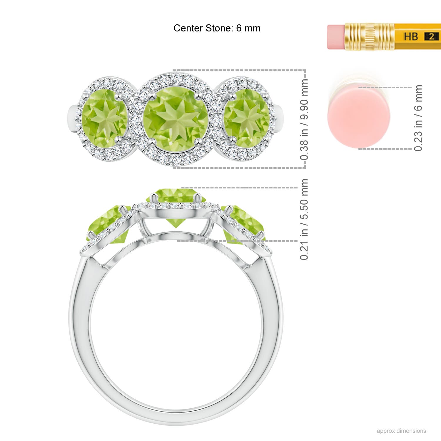 AA - Peridot / 2.43 CT / 14 KT White Gold