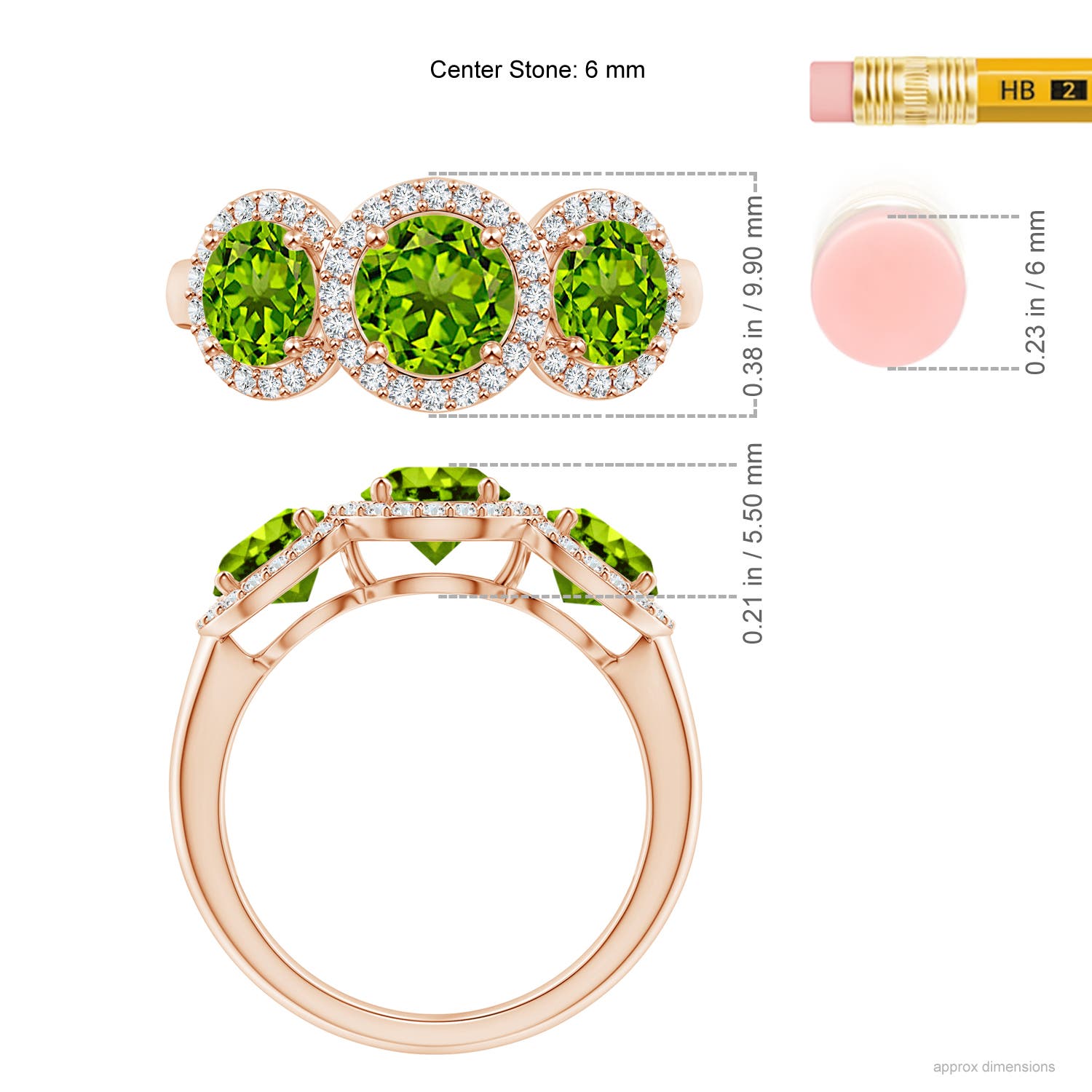 AAAA - Peridot / 2.43 CT / 14 KT Rose Gold