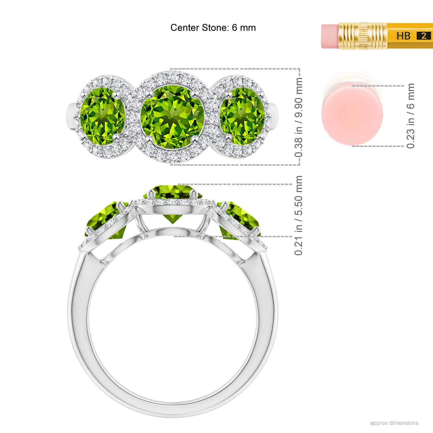 AAAA - Peridot / 2.43 CT / 14 KT White Gold