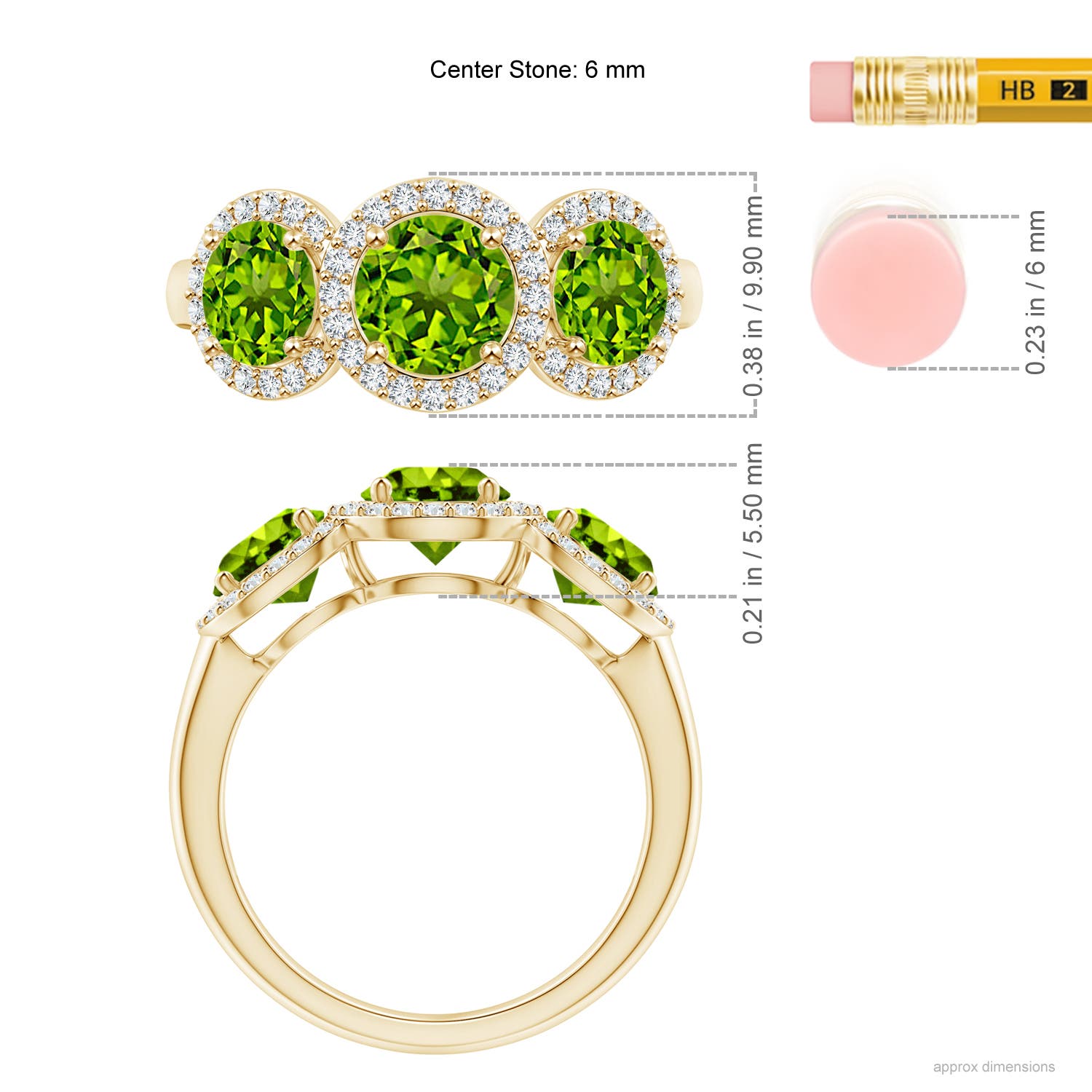 AAAA - Peridot / 2.43 CT / 14 KT Yellow Gold