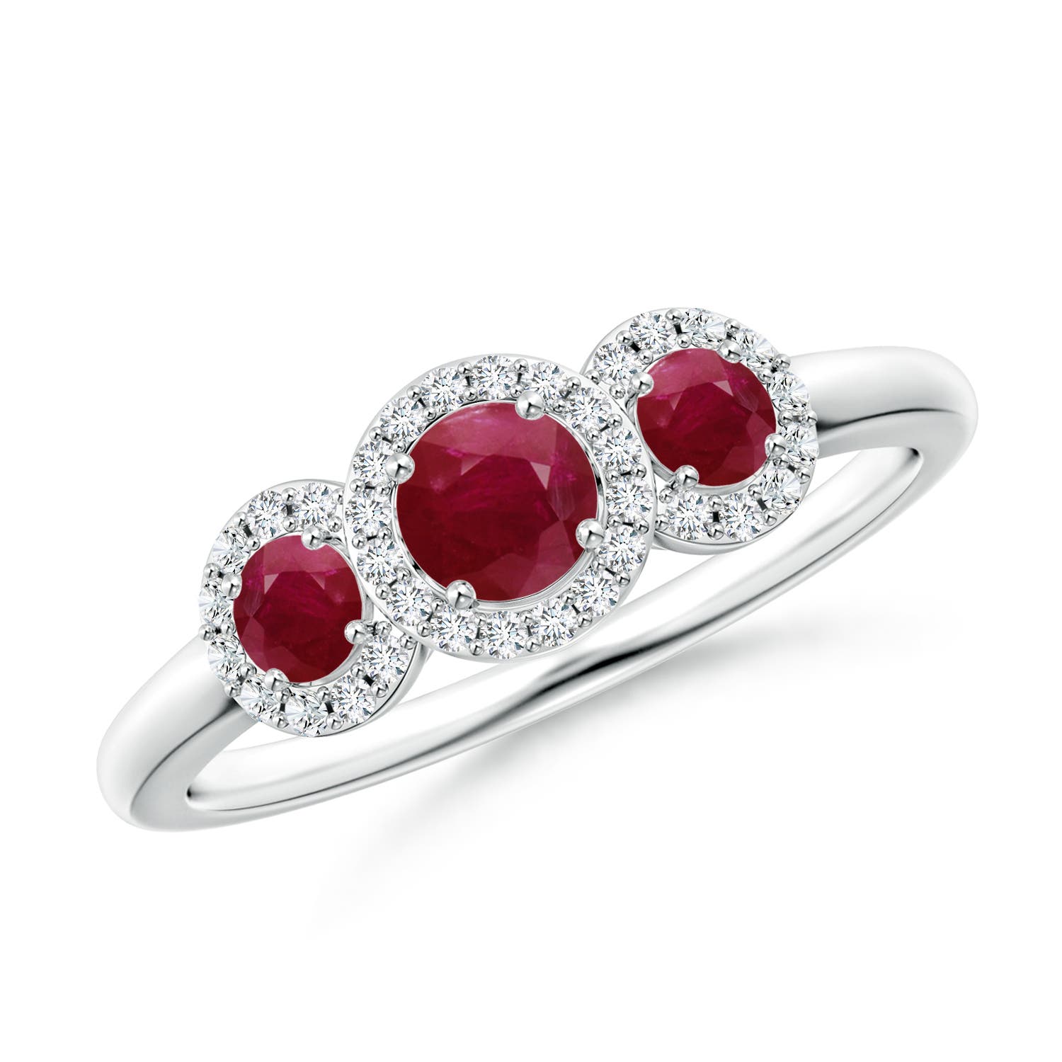 A - Ruby / 0.91 CT / 14 KT White Gold