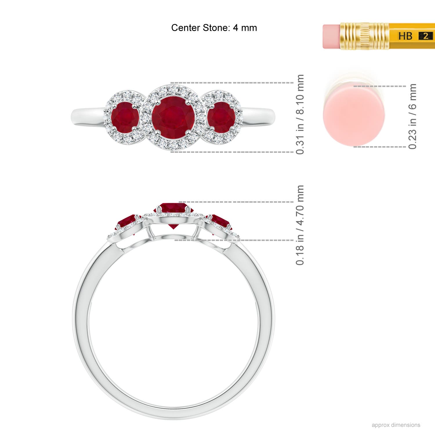 AA - Ruby / 0.91 CT / 14 KT White Gold