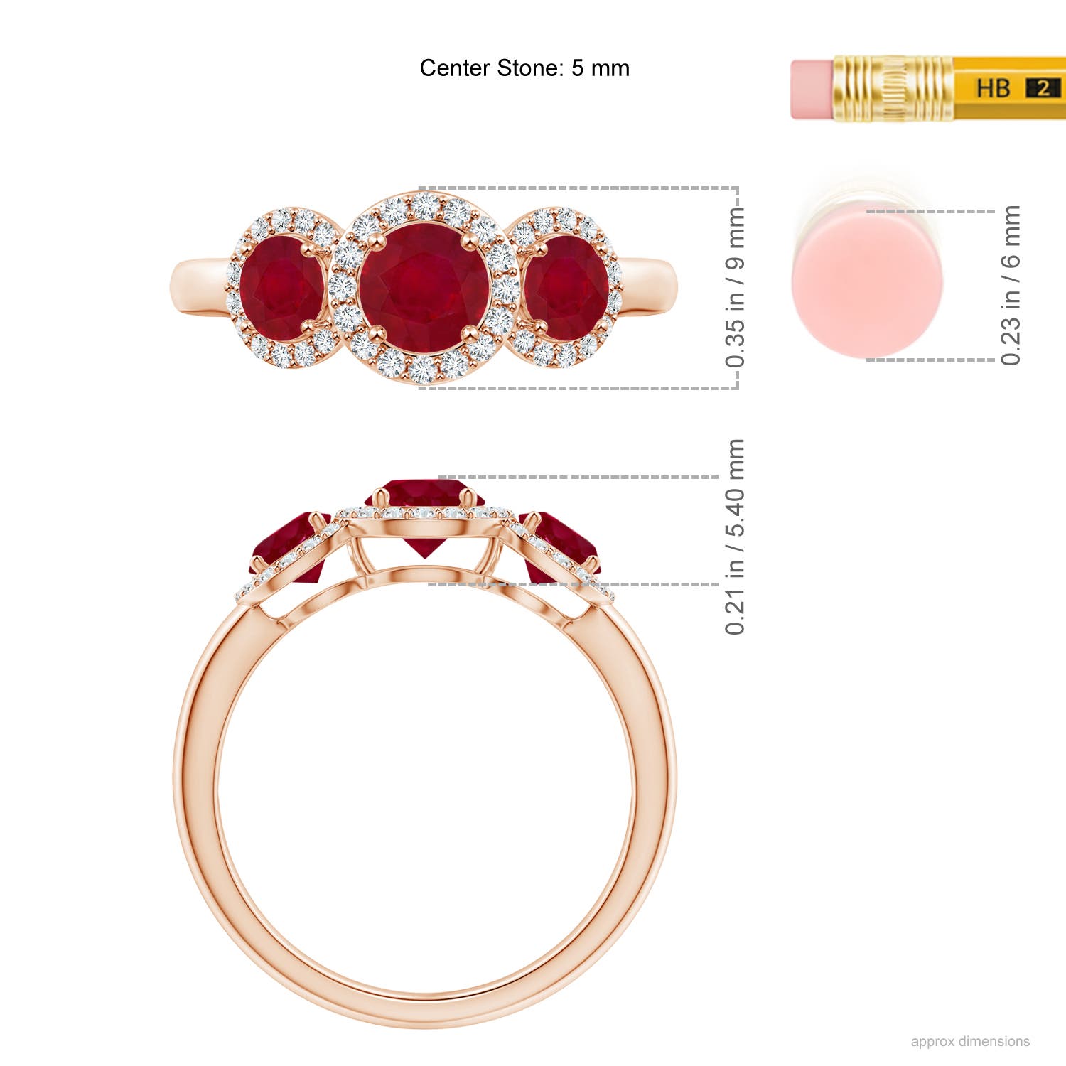 AA - Ruby / 1.6 CT / 14 KT Rose Gold