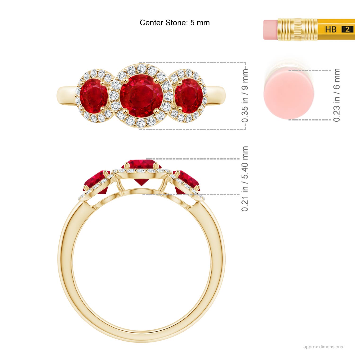 AAA - Ruby / 1.6 CT / 14 KT Yellow Gold