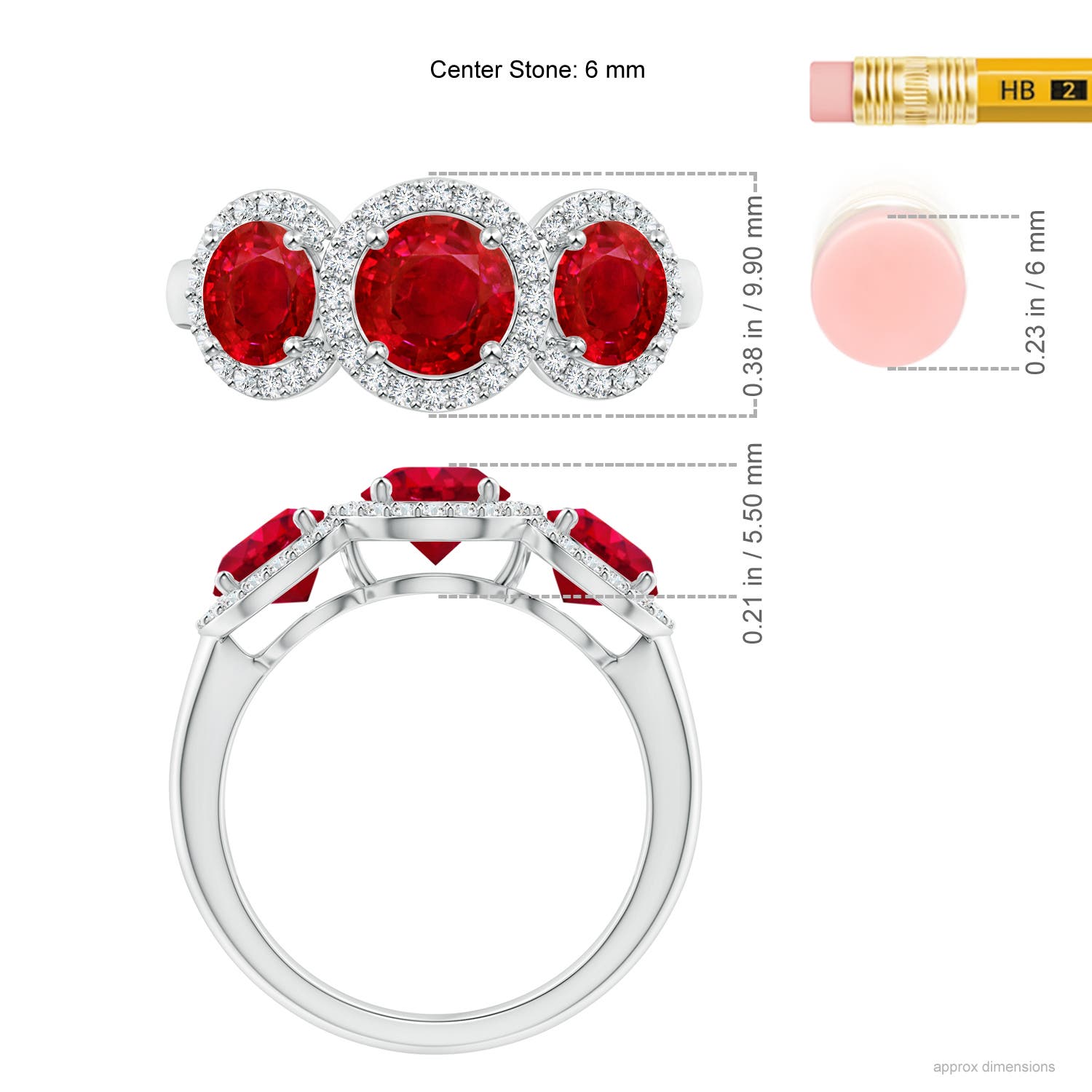 AAA - Ruby / 2.58 CT / 14 KT White Gold