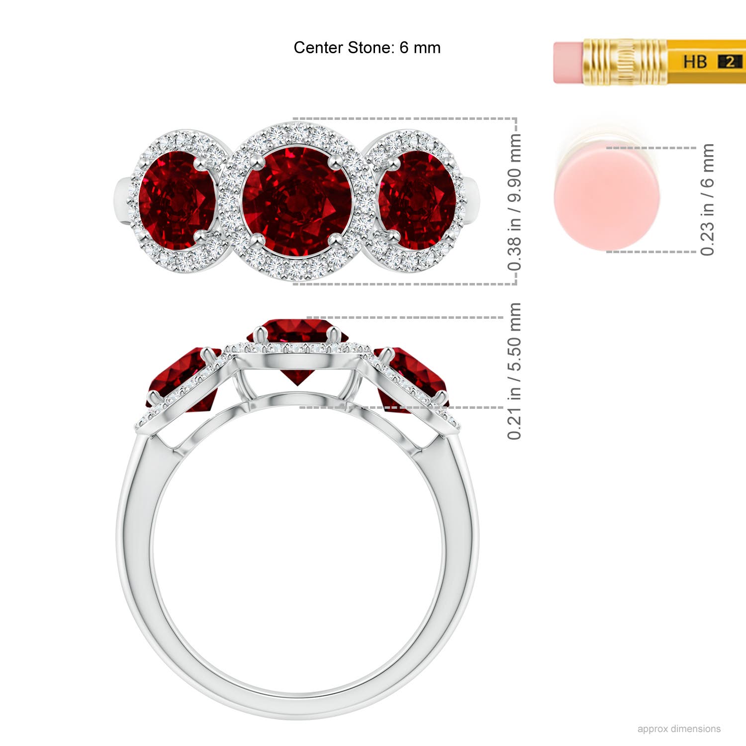 AAAA - Ruby / 2.58 CT / 14 KT White Gold