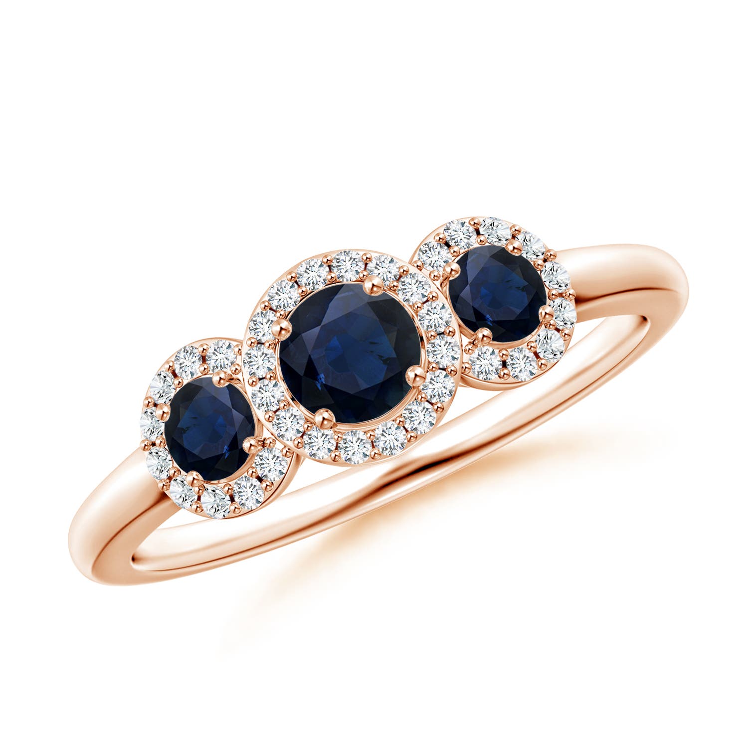 A - Blue Sapphire / 0.88 CT / 14 KT Rose Gold