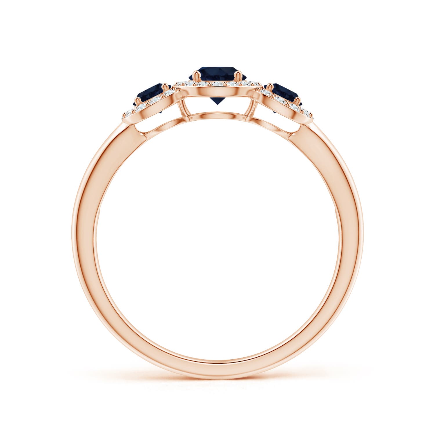 A - Blue Sapphire / 0.88 CT / 14 KT Rose Gold