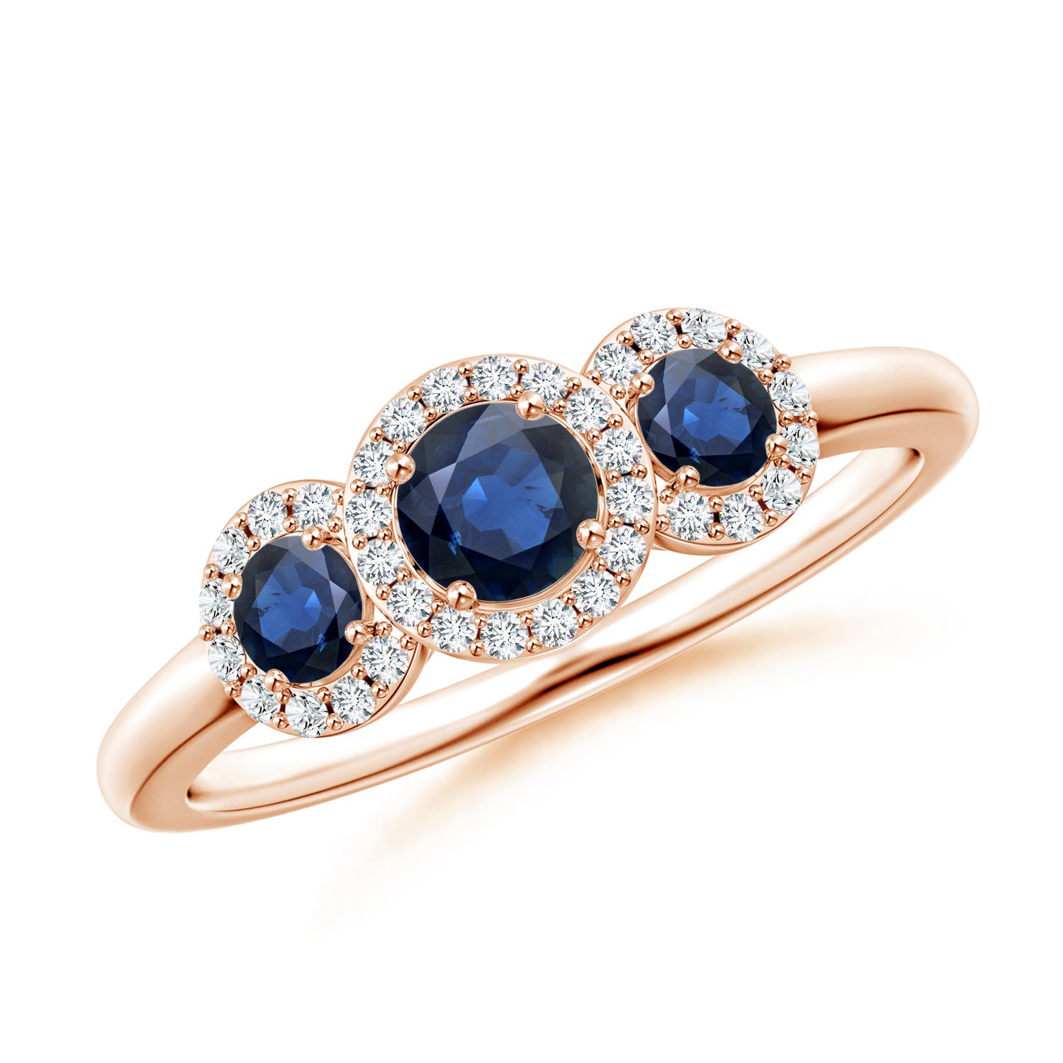 AA - Blue Sapphire / 0.88 CT / 14 KT Rose Gold