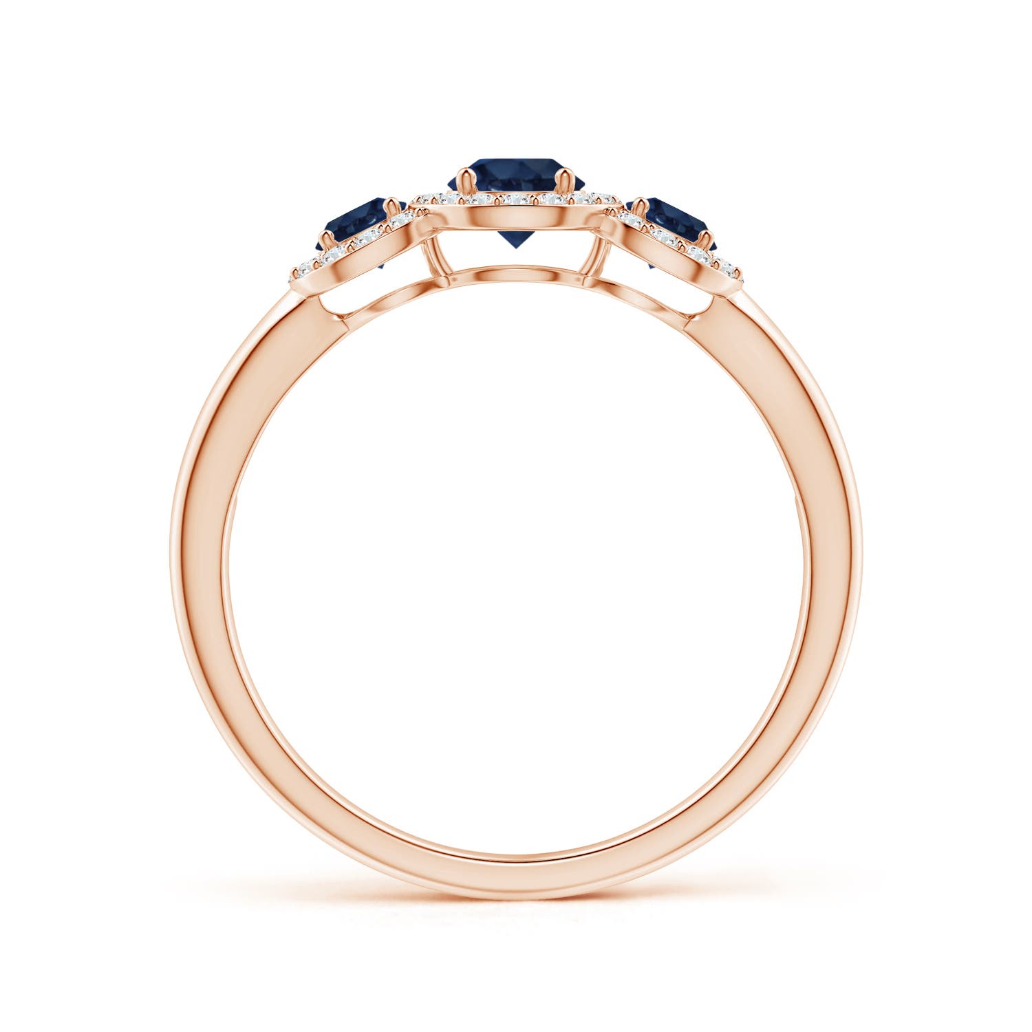 AA - Blue Sapphire / 0.88 CT / 14 KT Rose Gold