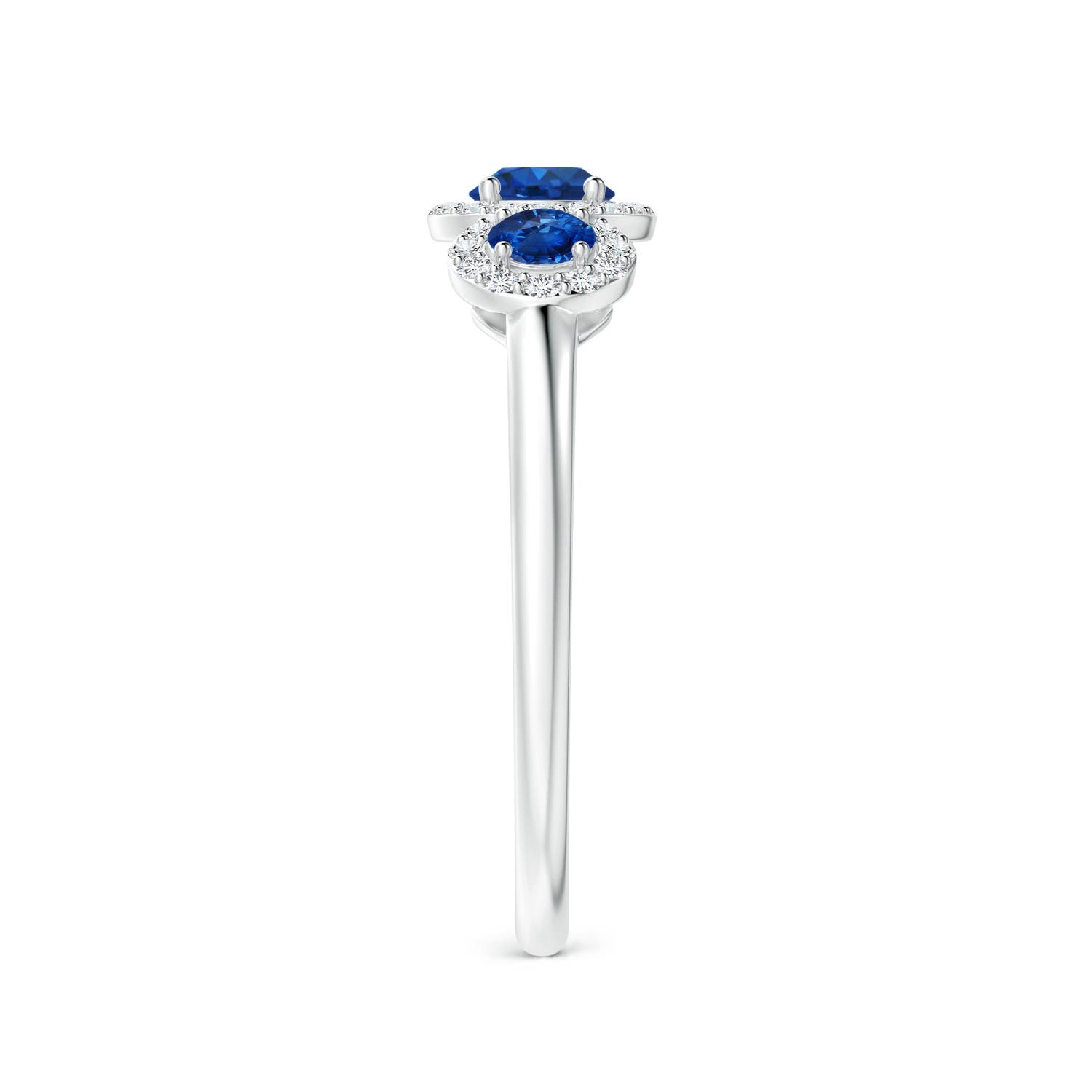 AAA - Blue Sapphire / 0.88 CT / 14 KT White Gold