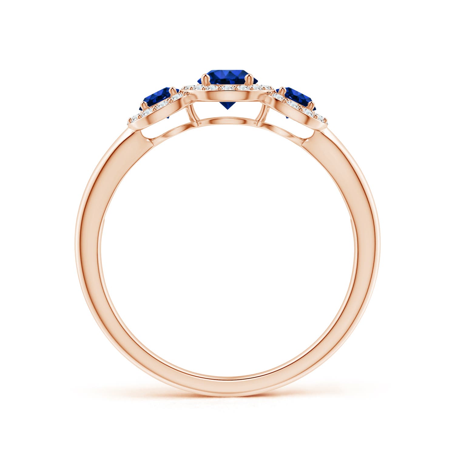 AAAA - Blue Sapphire / 0.88 CT / 14 KT Rose Gold