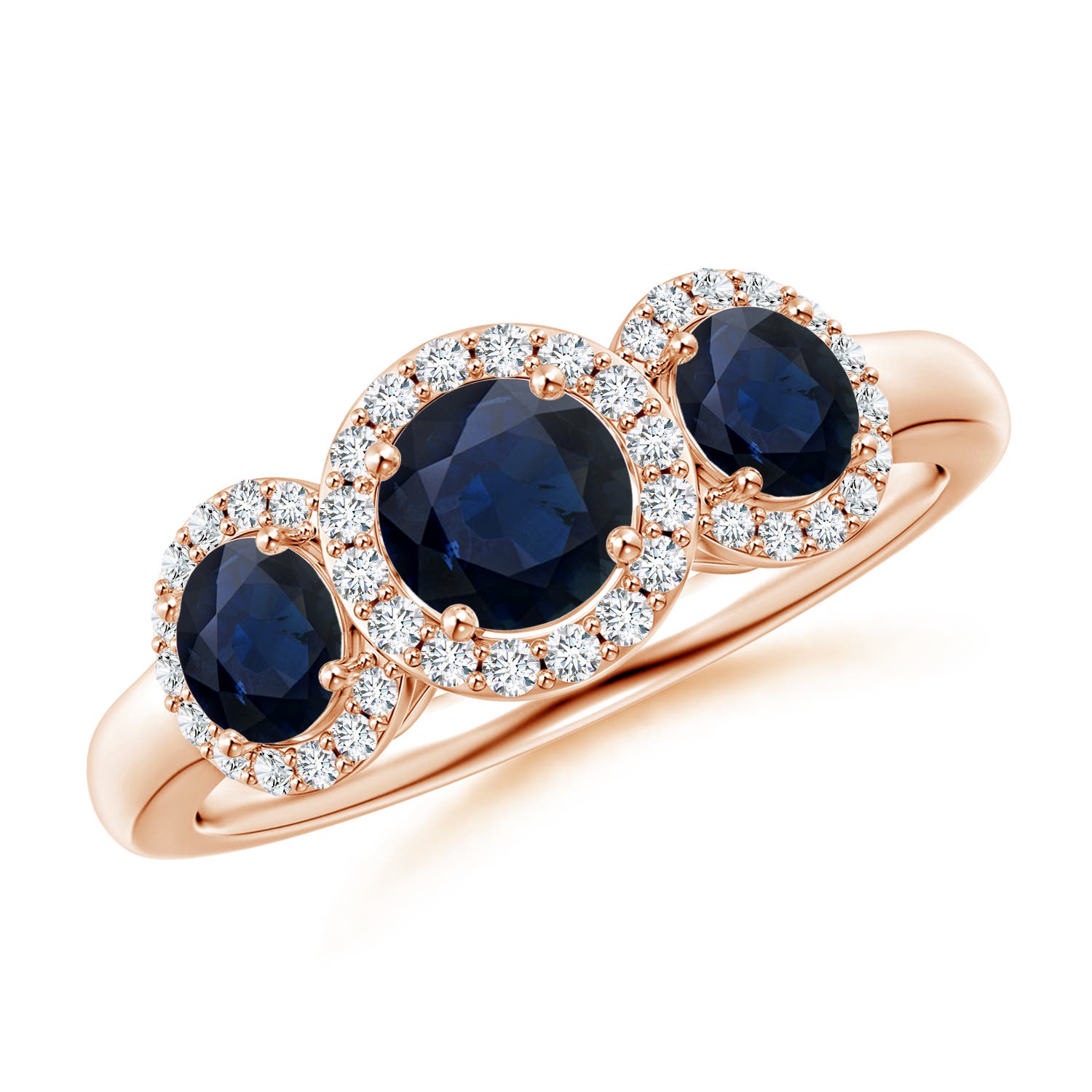 A - Blue Sapphire / 1.58 CT / 14 KT Rose Gold