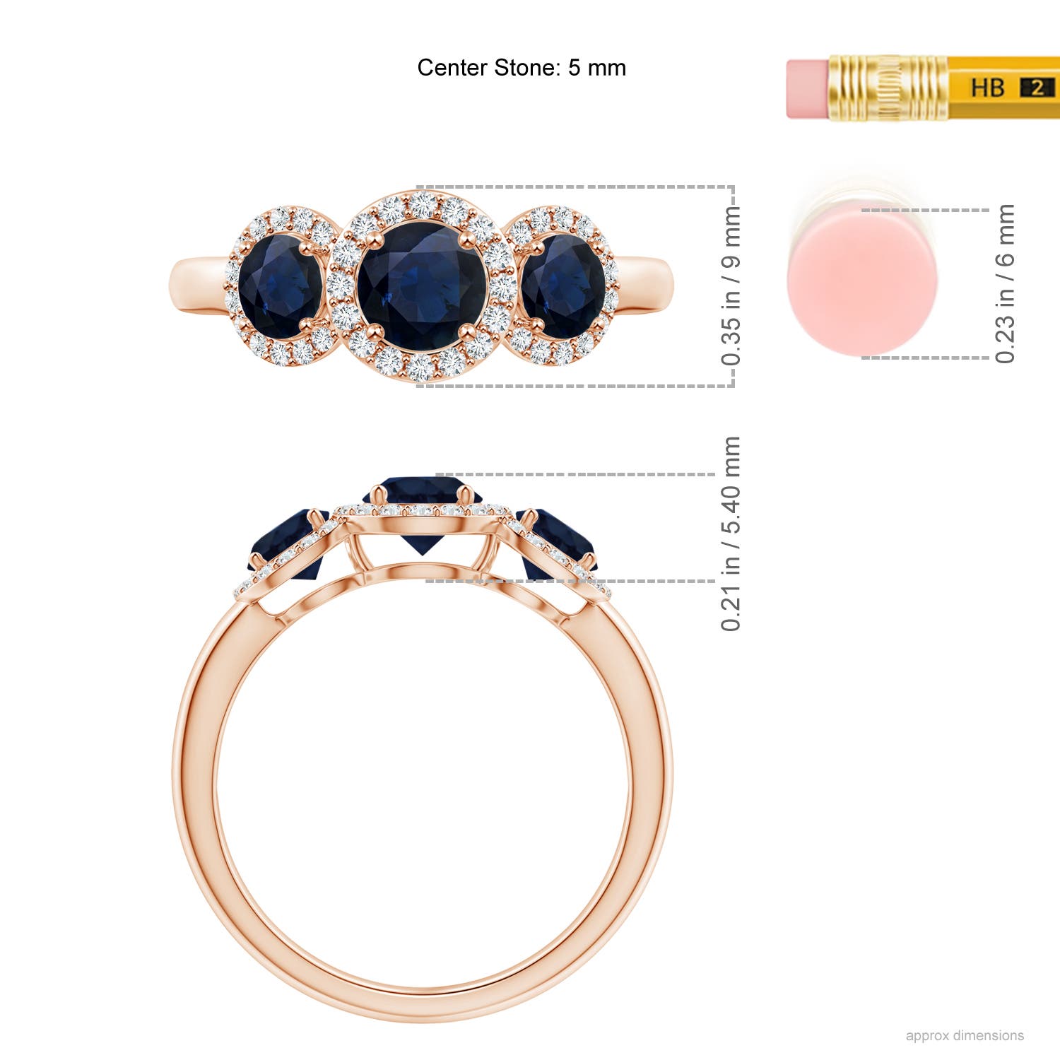 A - Blue Sapphire / 1.58 CT / 14 KT Rose Gold