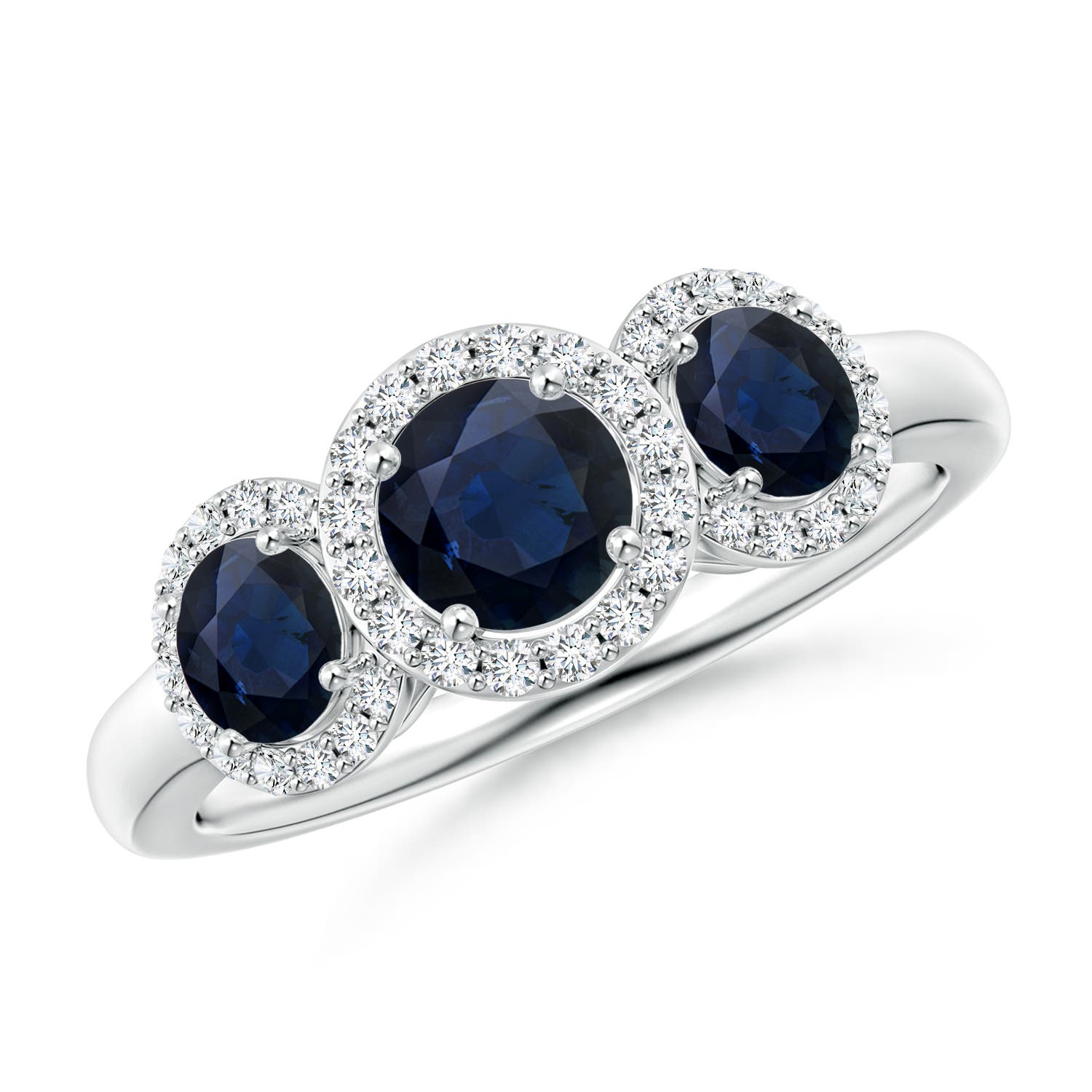 A - Blue Sapphire / 1.58 CT / 14 KT White Gold