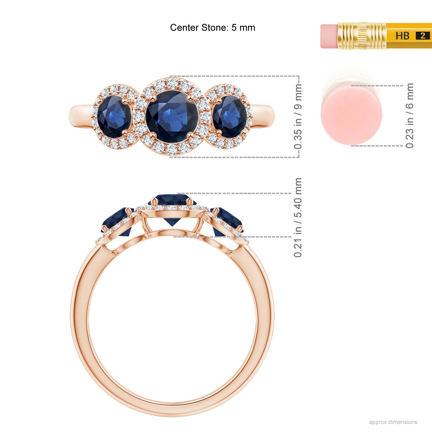 AA - Blue Sapphire / 1.58 CT / 14 KT Rose Gold