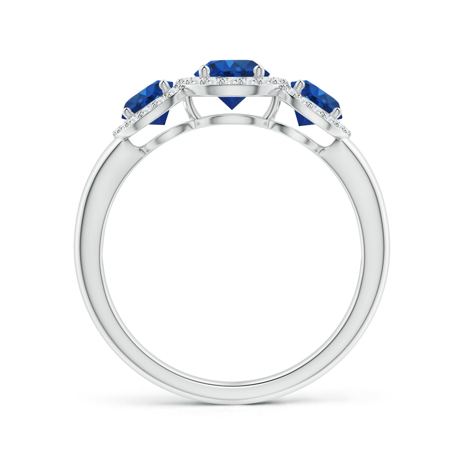 AAA - Blue Sapphire / 1.58 CT / 14 KT White Gold