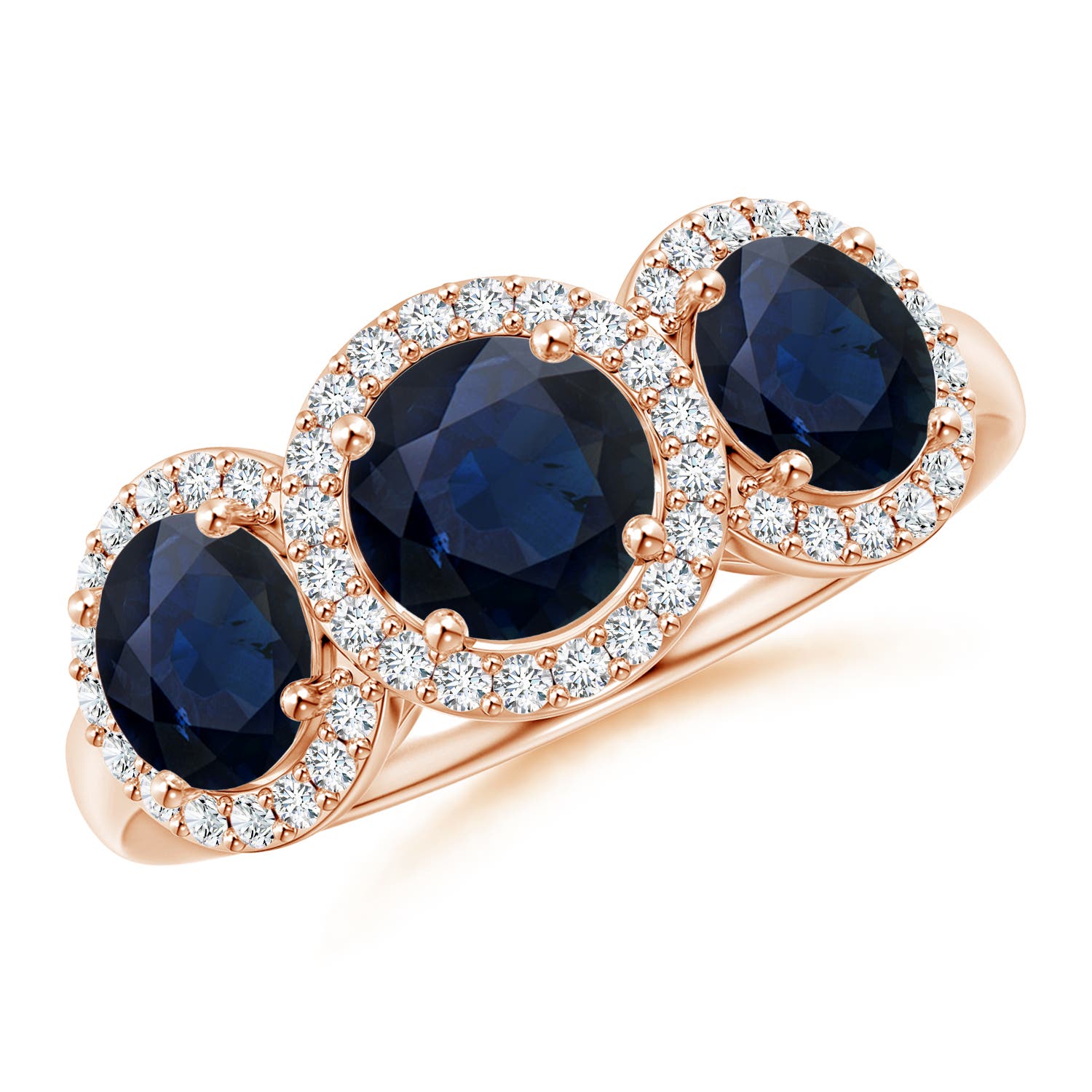 A - Blue Sapphire / 2.58 CT / 14 KT Rose Gold