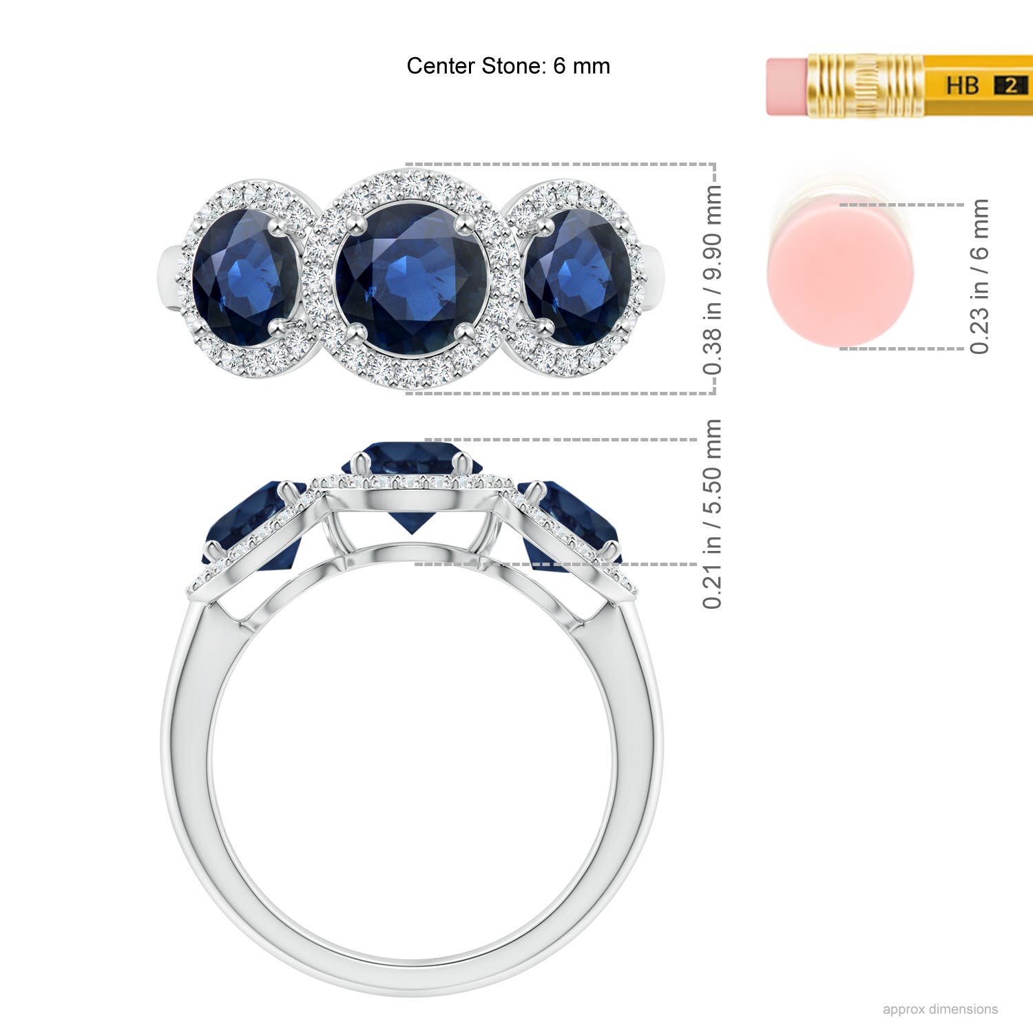 AA - Blue Sapphire / 2.58 CT / 14 KT White Gold