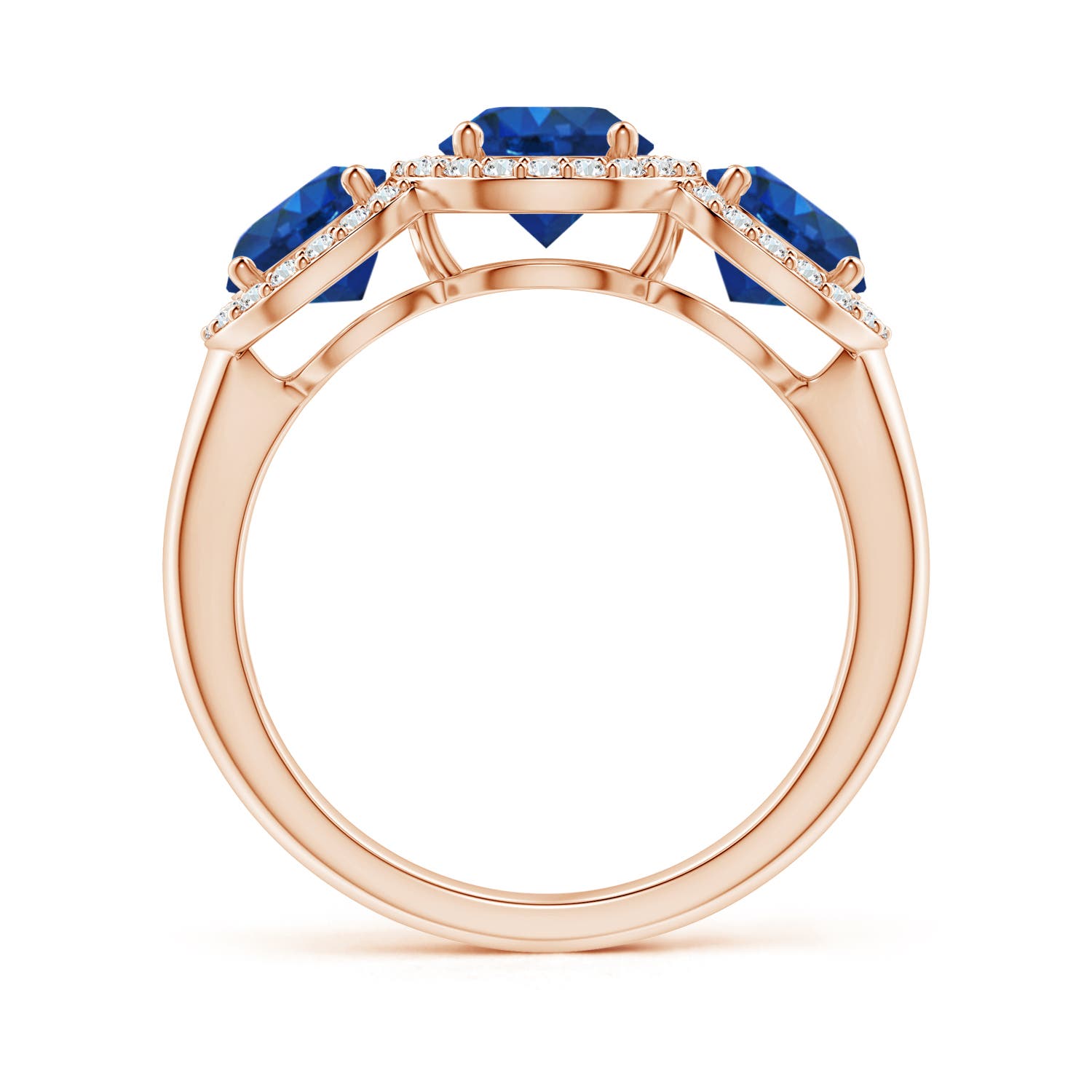 AAA - Blue Sapphire / 2.58 CT / 14 KT Rose Gold