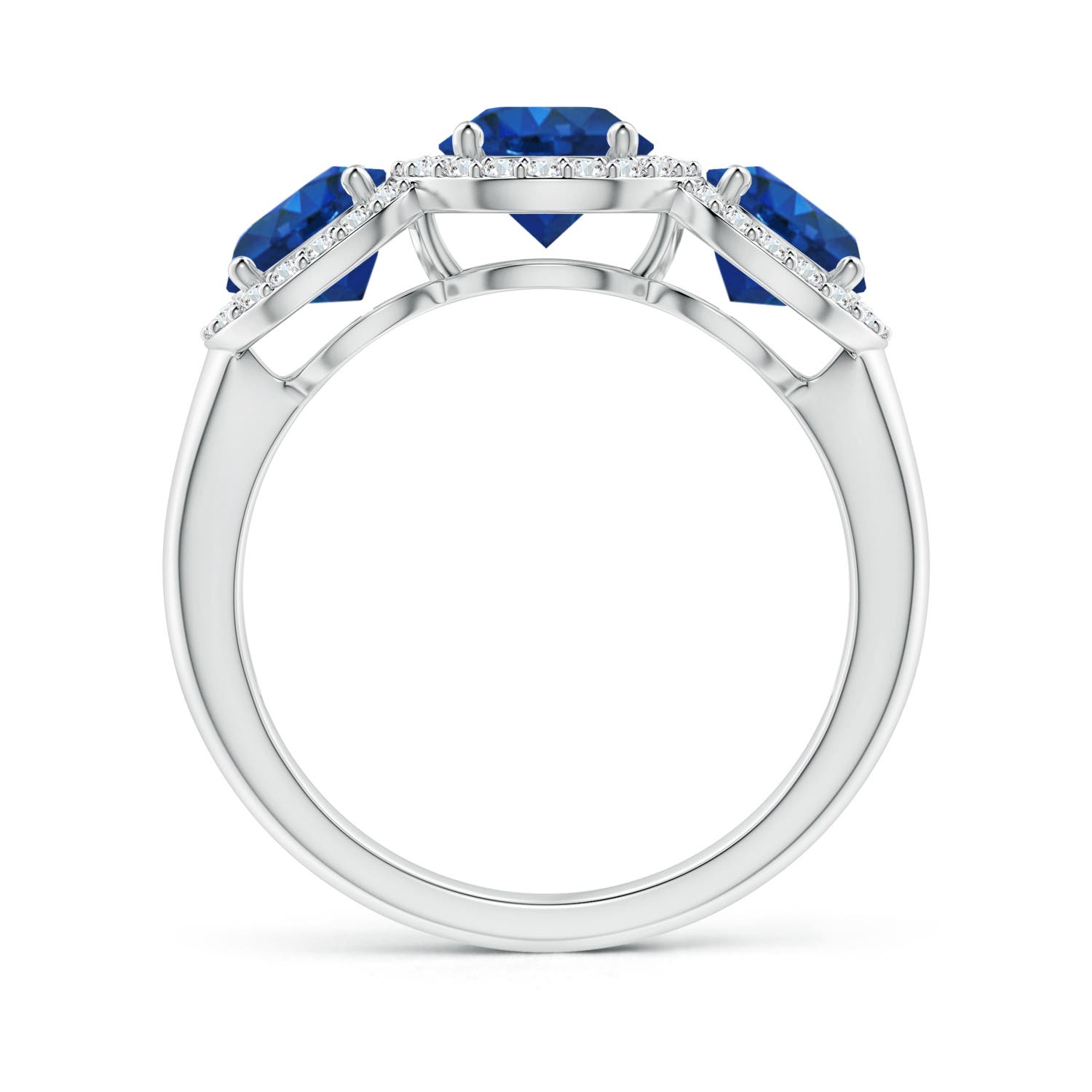 AAA - Blue Sapphire / 2.58 CT / 14 KT White Gold